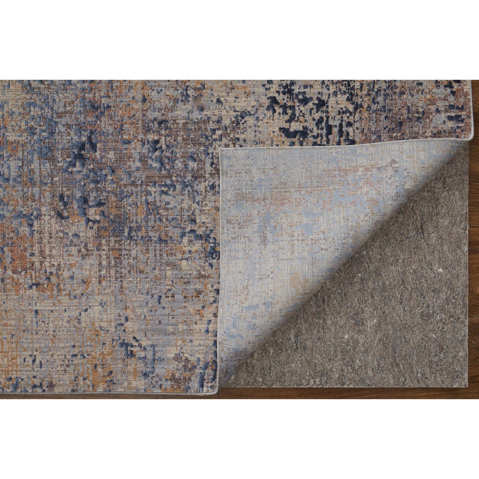 Feizy Pryor 39NGF Modern Watercolor in Blue/Tan/Brown - Image 6