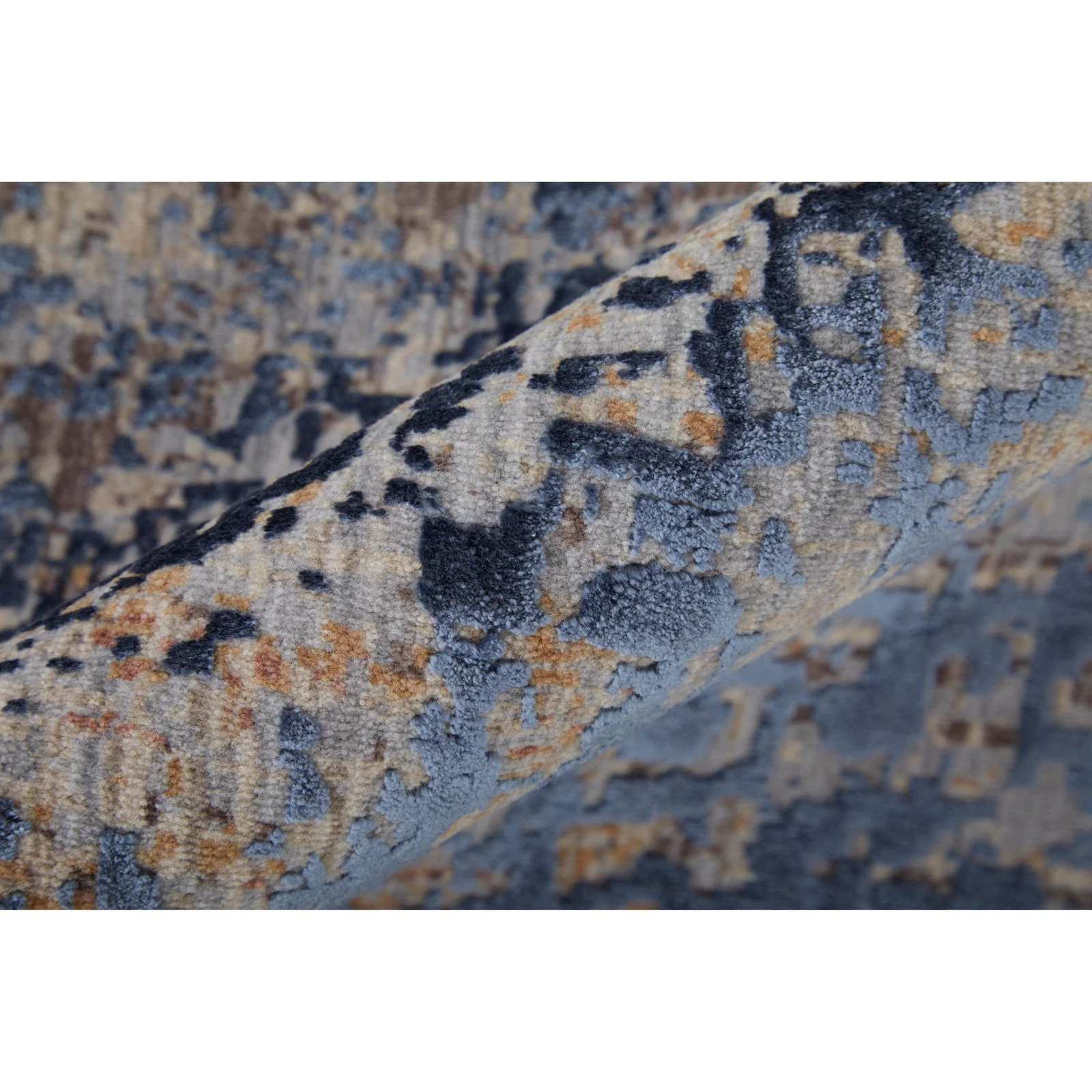 Feizy Pryor 39NGF Modern Watercolor in Blue/Tan/Brown - Image 7