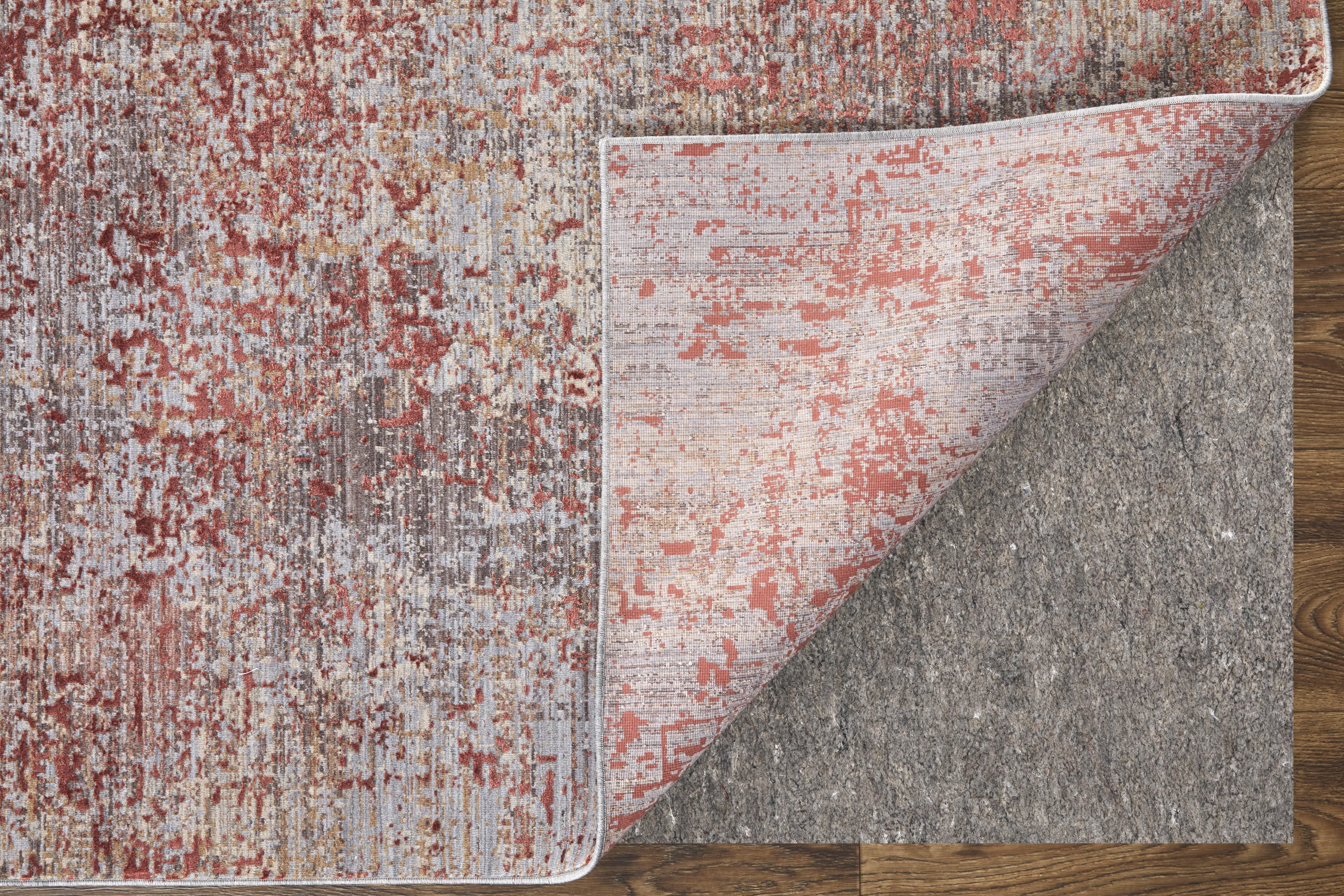 Feizy Pryor 39NGF Modern Watercolor in Red/Gray/Blue - Image 5