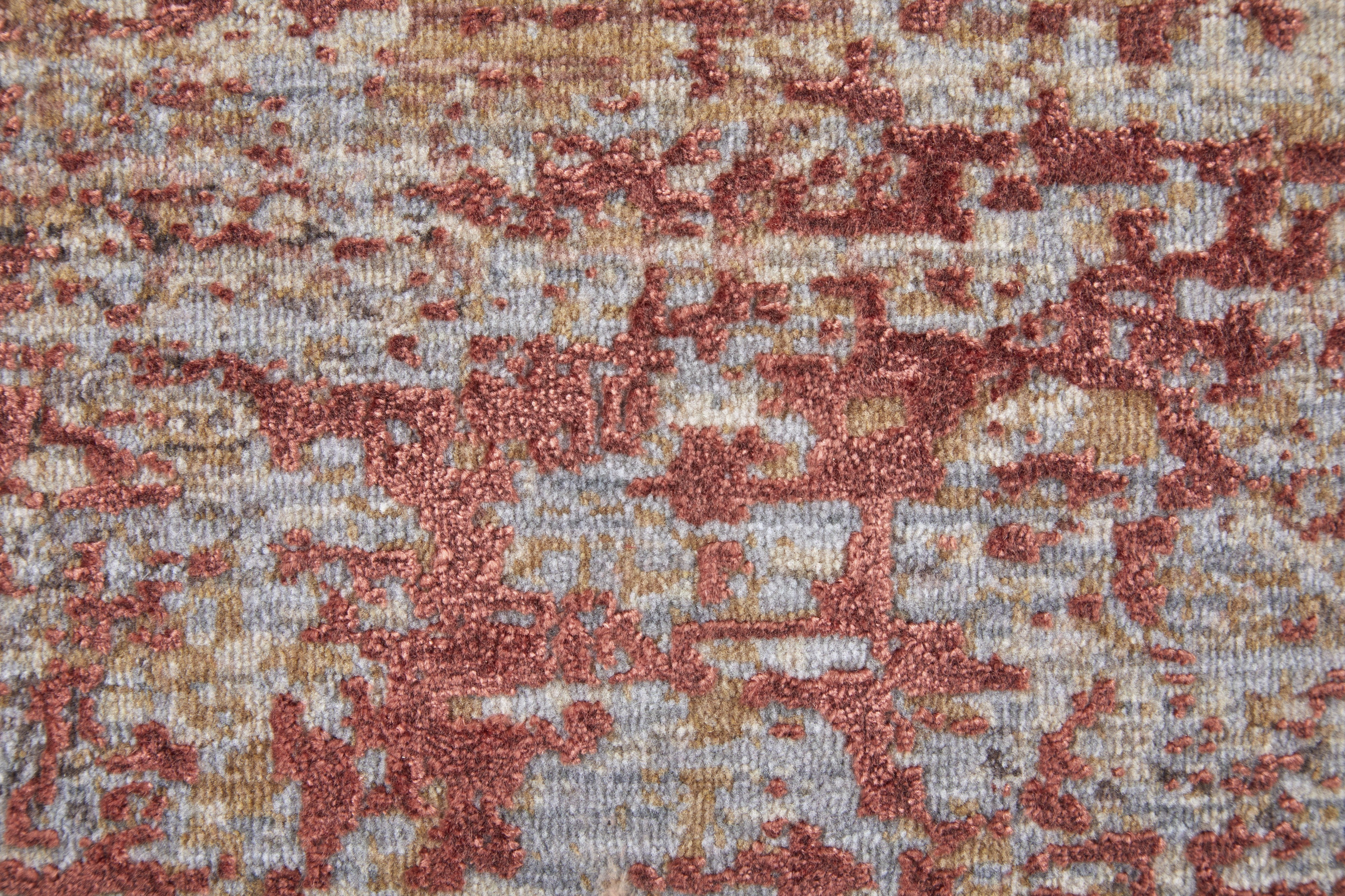 Feizy Pryor 39NGF Modern Watercolor in Red/Gray/Blue - Image 7