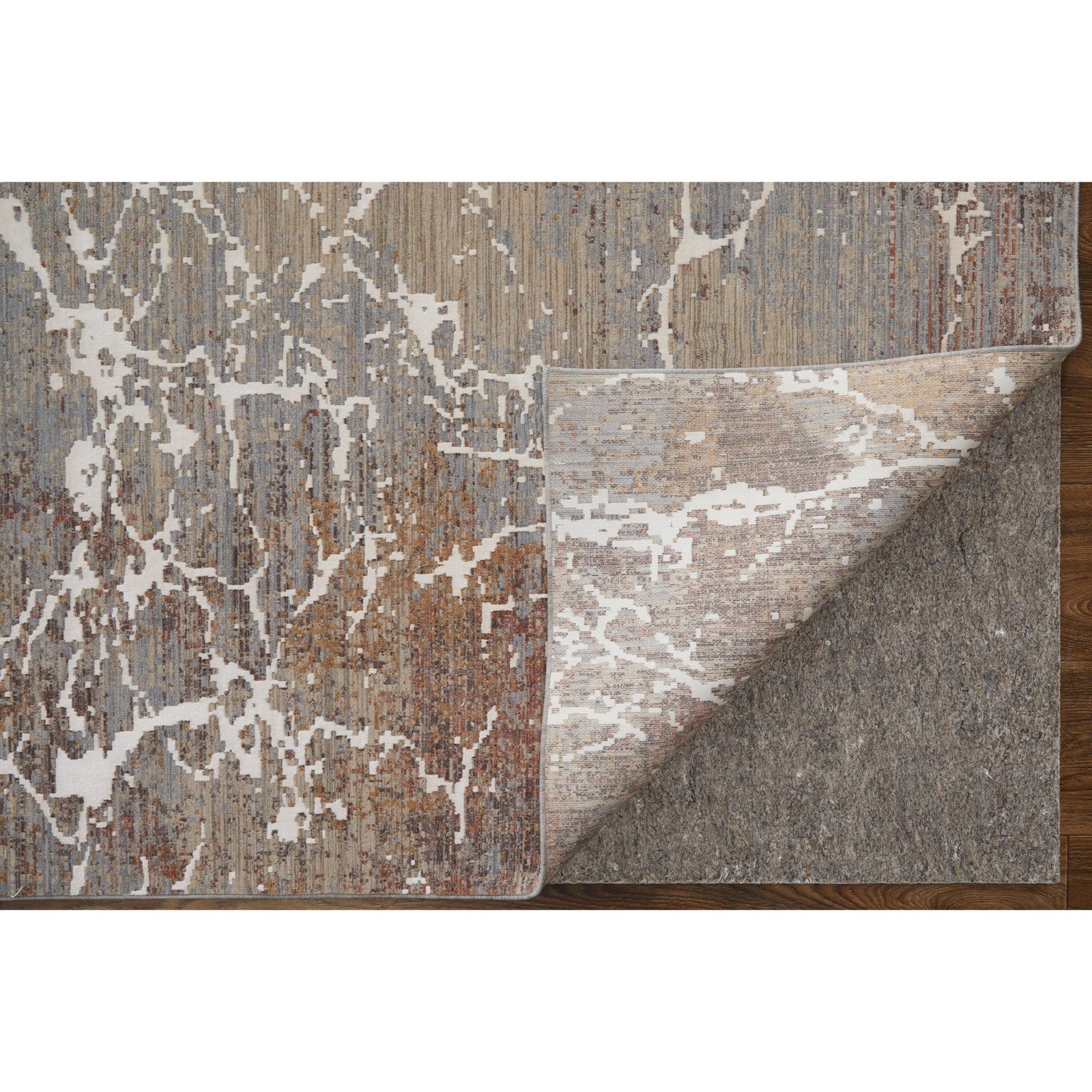 Feizy Pryor 39NHF Modern Abstract in Taupe/Brown/White - Image 6