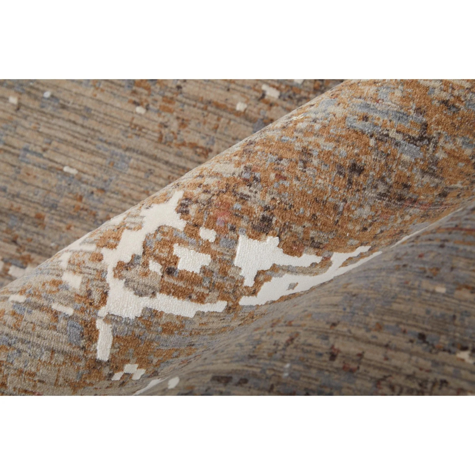 Feizy Pryor 39NHF Modern Abstract in Taupe/Brown/White - Image 7