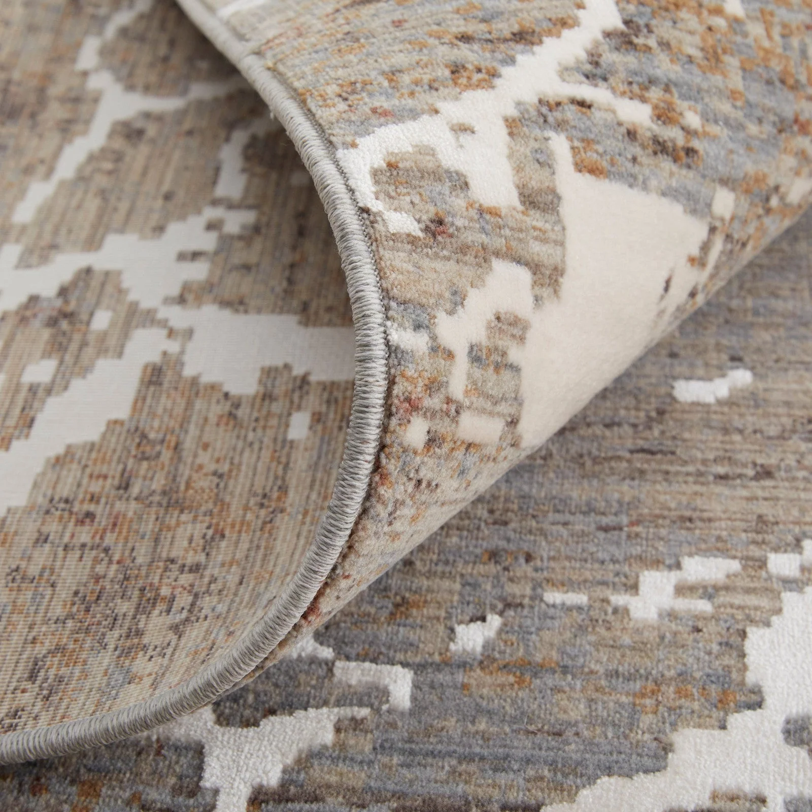 Feizy Pryor 39NHF Modern Abstract in Taupe/Brown/White - Image 9