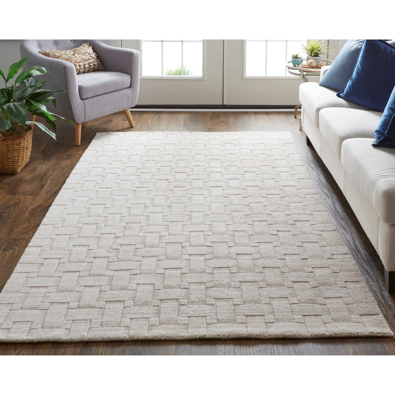 Feizy Redford 8669F Transitional Solid in Ivory - Image 2