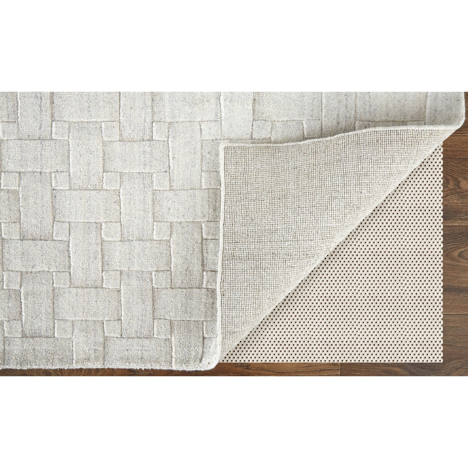 Feizy Redford 8669F Transitional Solid in White/Silver - Image 4