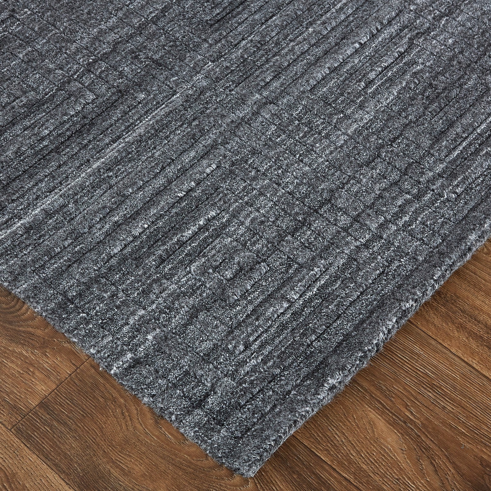 Feizy Redford 8670F Transitional Solid in Gray/Black - Image 3