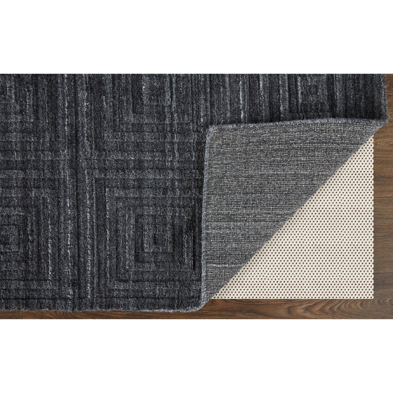 Feizy Redford 8670F Transitional Solid in Gray/Black - Image 4