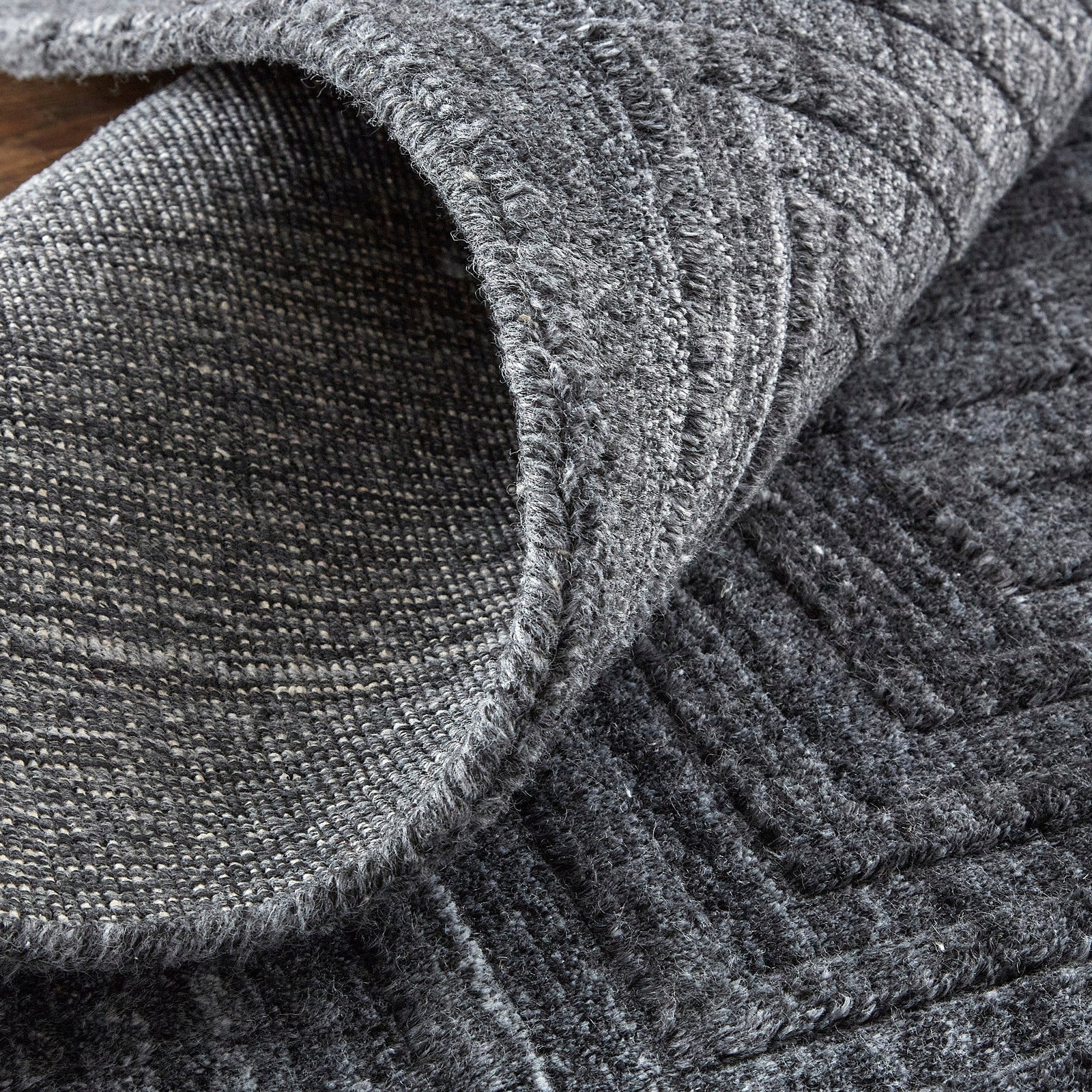Feizy Redford 8670F Transitional Solid in Gray/Black - Image 6