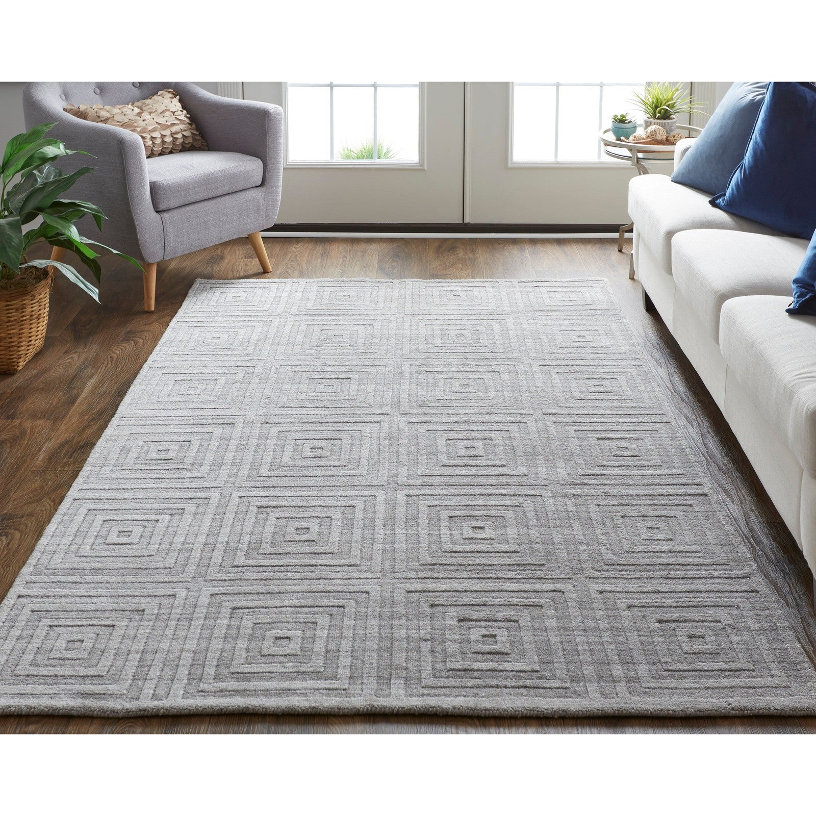 Feizy Redford 8670F Transitional Solid in Gray/Silver - Image 2