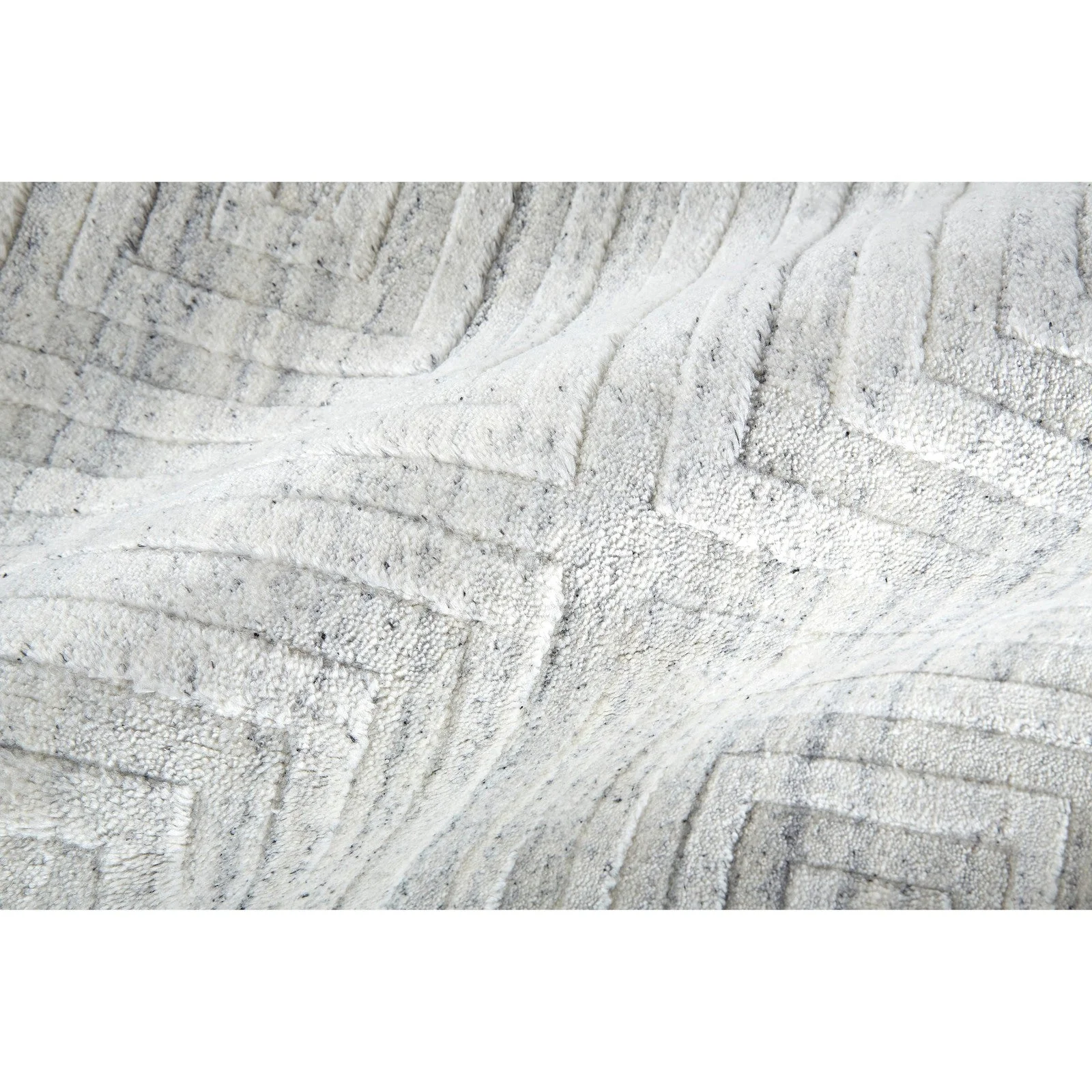Feizy Redford 8670F Transitional Solid in White/Silver - Image 5