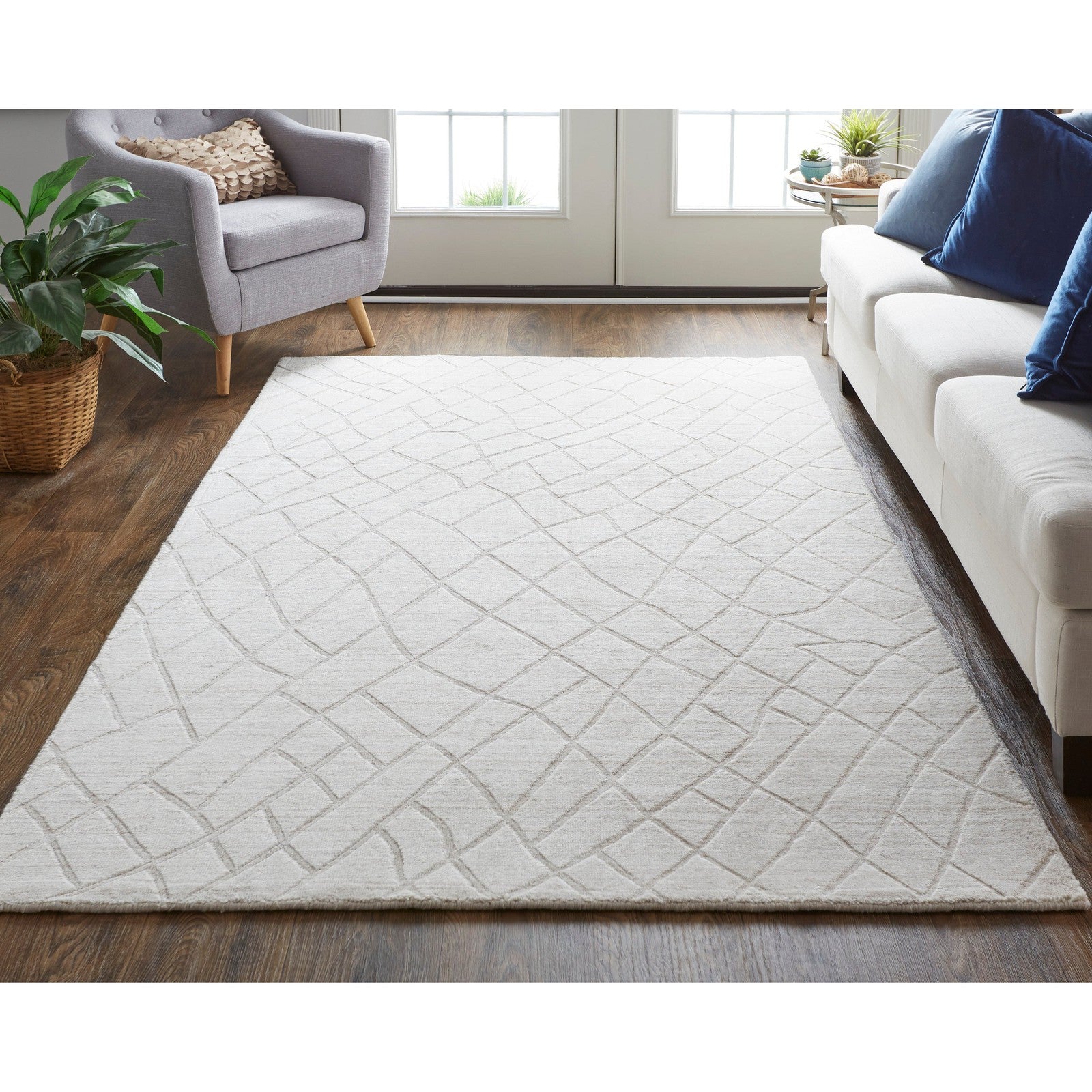 Feizy Redford 8846F Transitional Solid in Ivory/Gray - Image 2