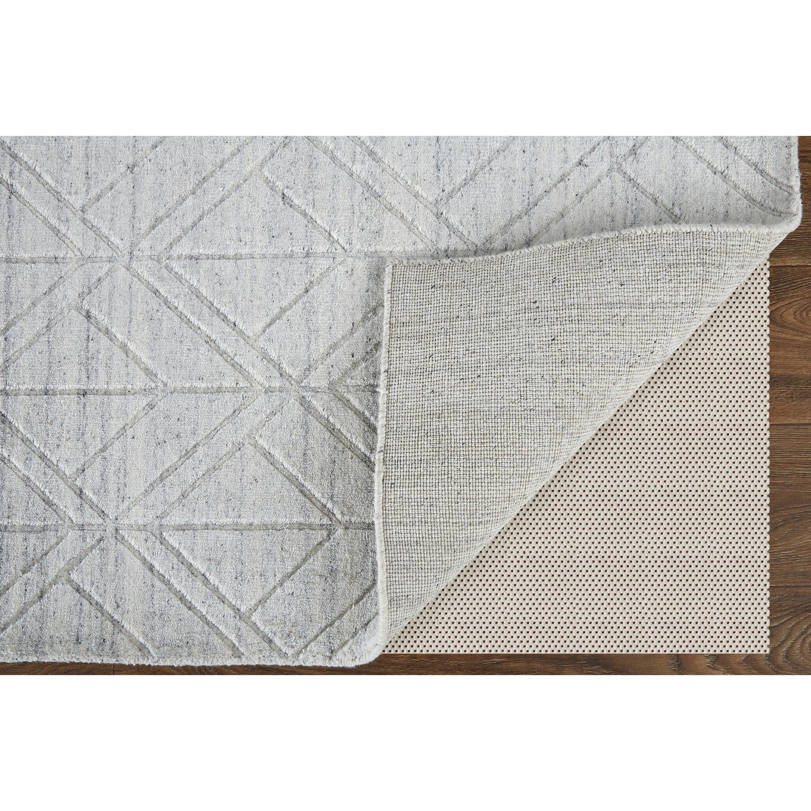 Feizy Redford 8847F Transitional Solid in White/Silver - Image 5