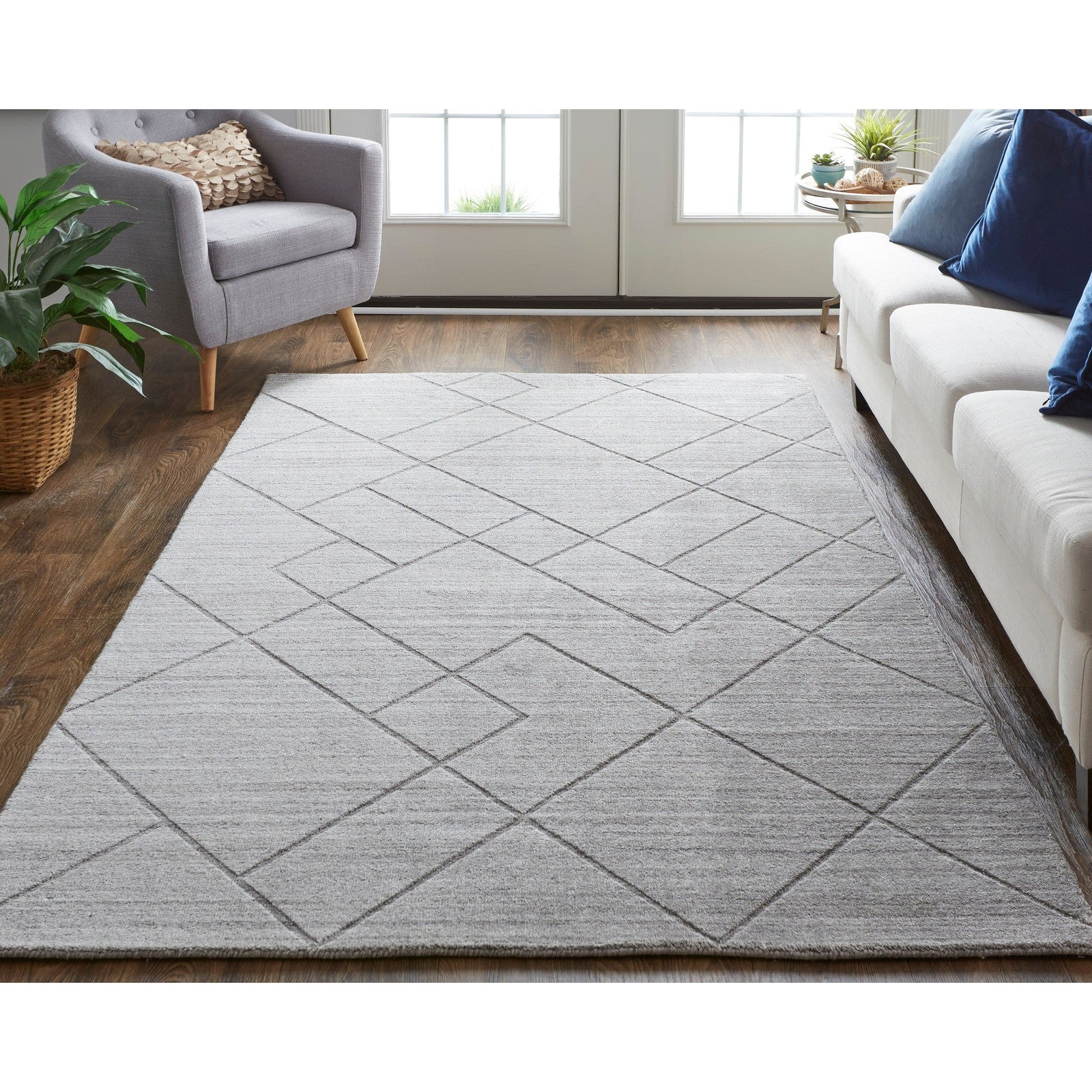 Feizy Redford 8848F Transitional Solid in Gray/Silver - Image 2