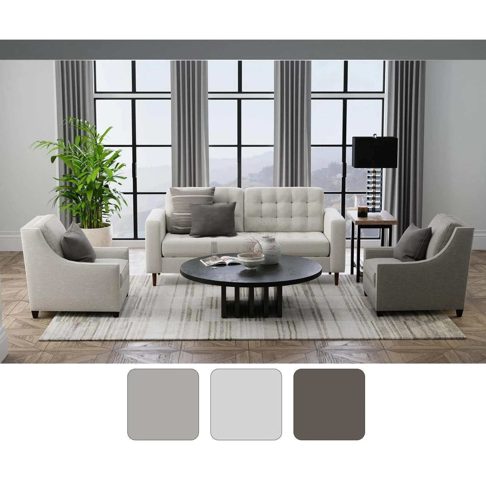 Feizy Richmond 39R3F Modern Geometric Rug in Ivory/Gray/Tan - Image 11