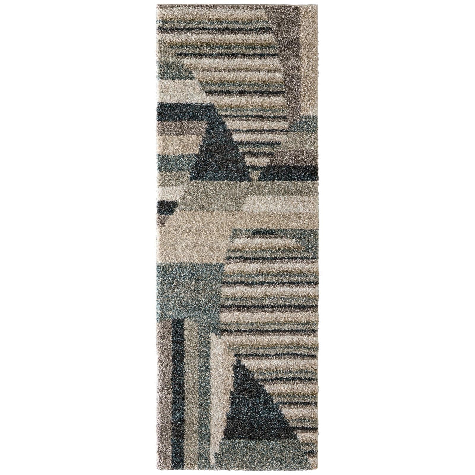 Feizy Richmond 39R4F Modern Abstract Rug in Ivory/Gray/Blue - Image 12