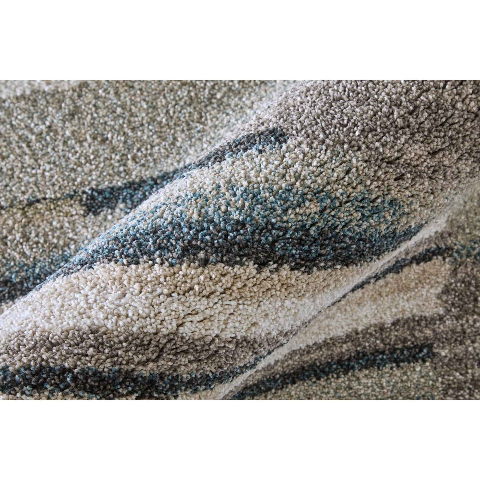 Feizy Richmond 39R4F Modern Abstract Rug in Ivory/Gray/Blue - Image 7