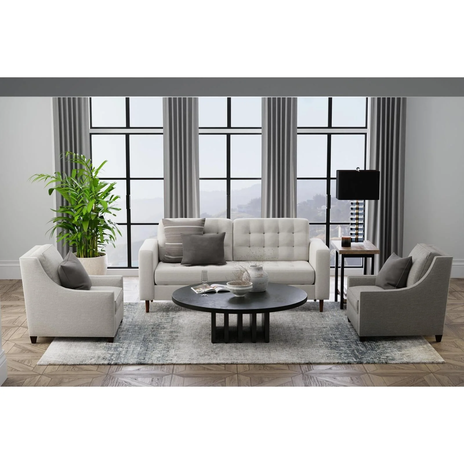 Feizy Richmond 39R5F Modern Abstract Rug in Ivory/Blue/Green - Image 4