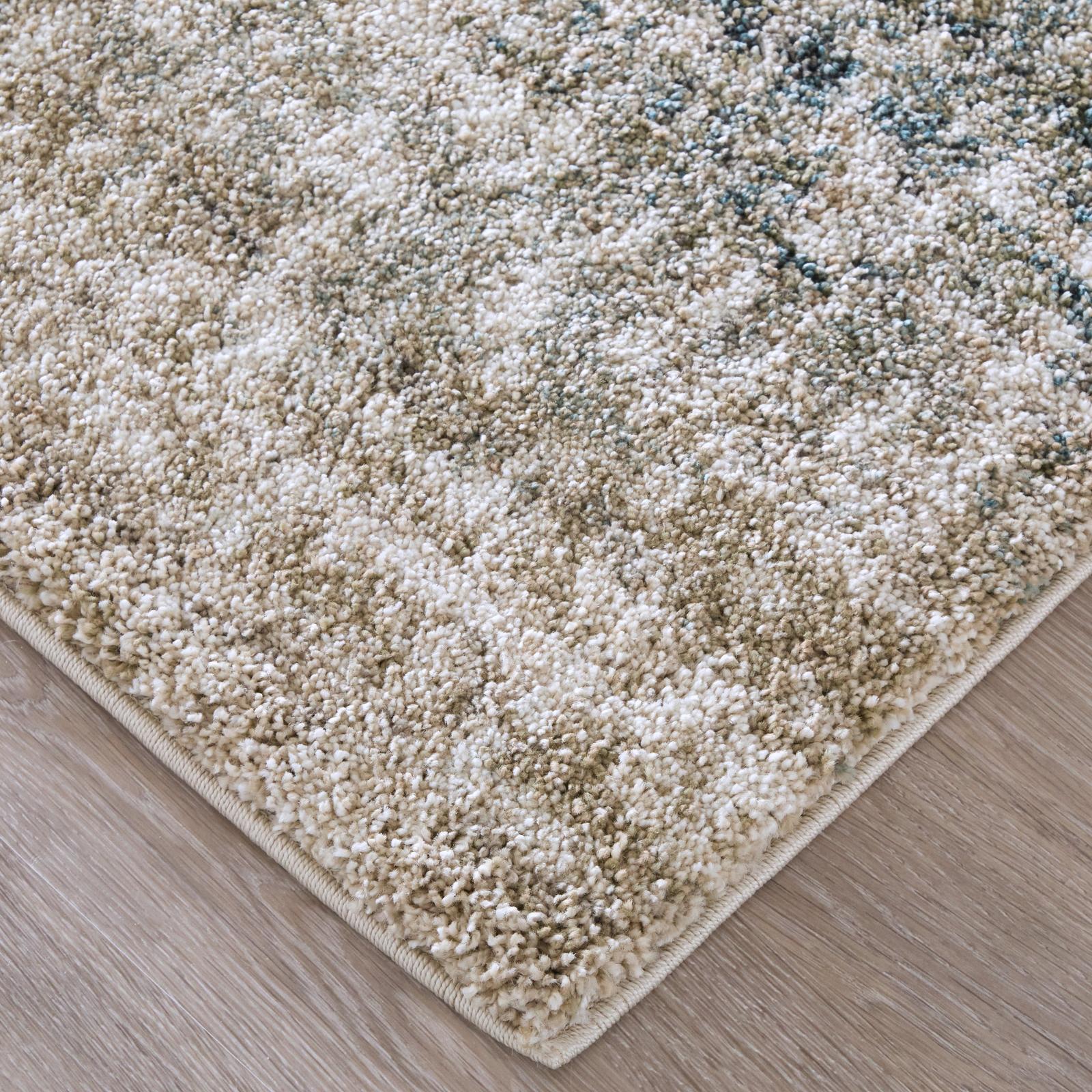 Feizy Richmond 39R5F Modern Abstract Rug in Ivory/Blue/Green - Image 5