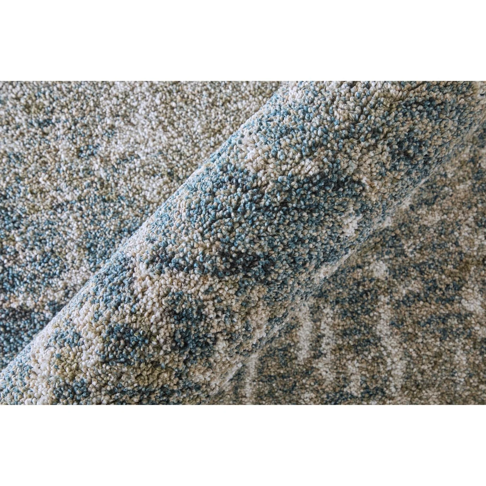 Feizy Richmond 39R5F Modern Abstract Rug in Ivory/Blue/Green - Image 7