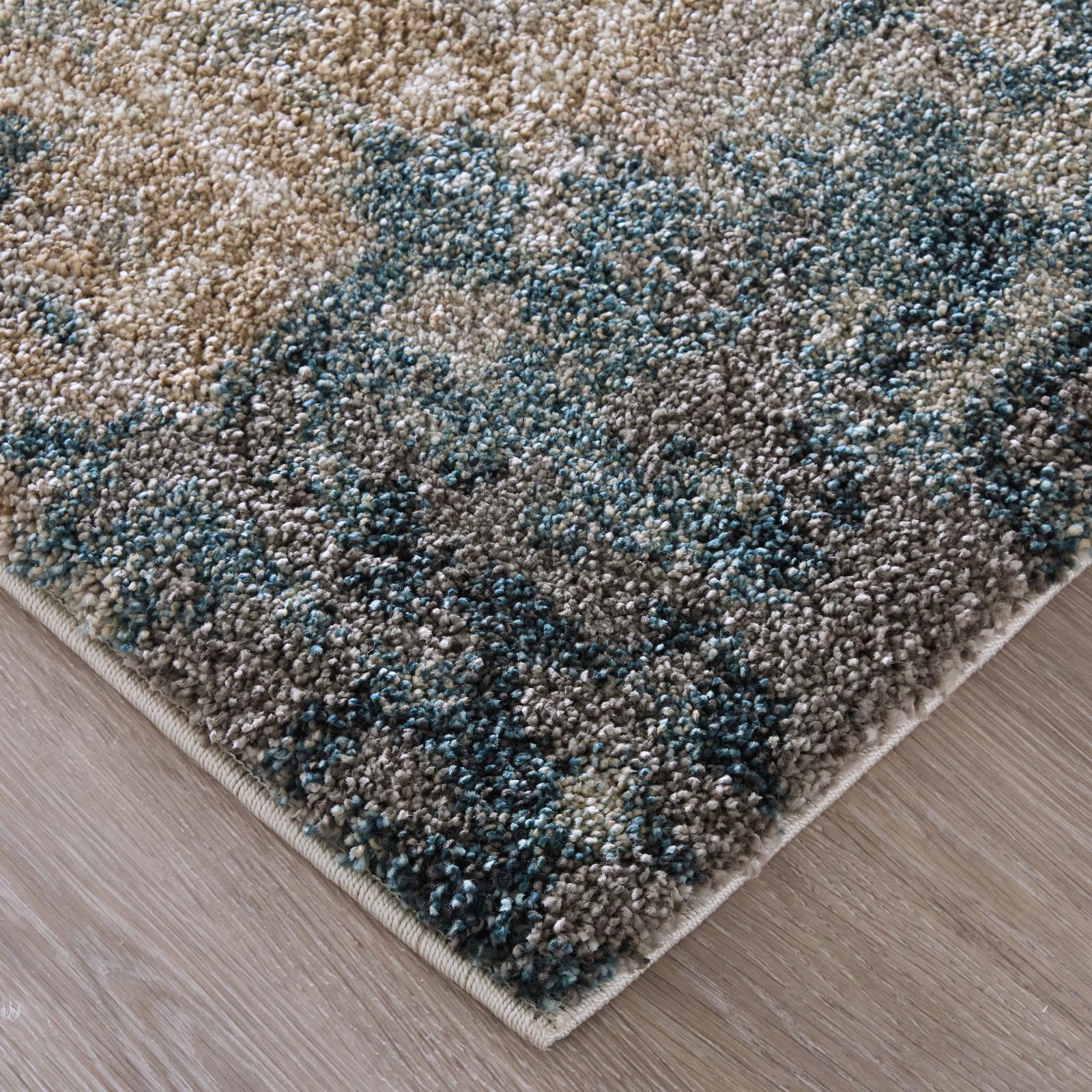 Feizy Richmond 39R6F Modern Abstract Rug in Gray/White/Blue - Image 4