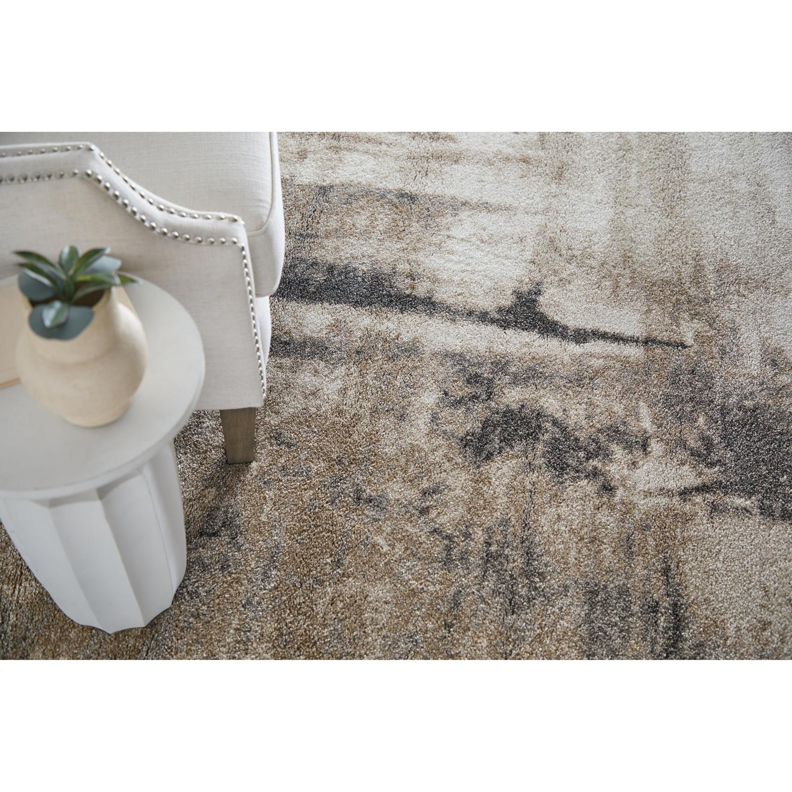 Feizy Richmond 39R7F Modern Abstract Rug in Tan/Gray - Image 2
