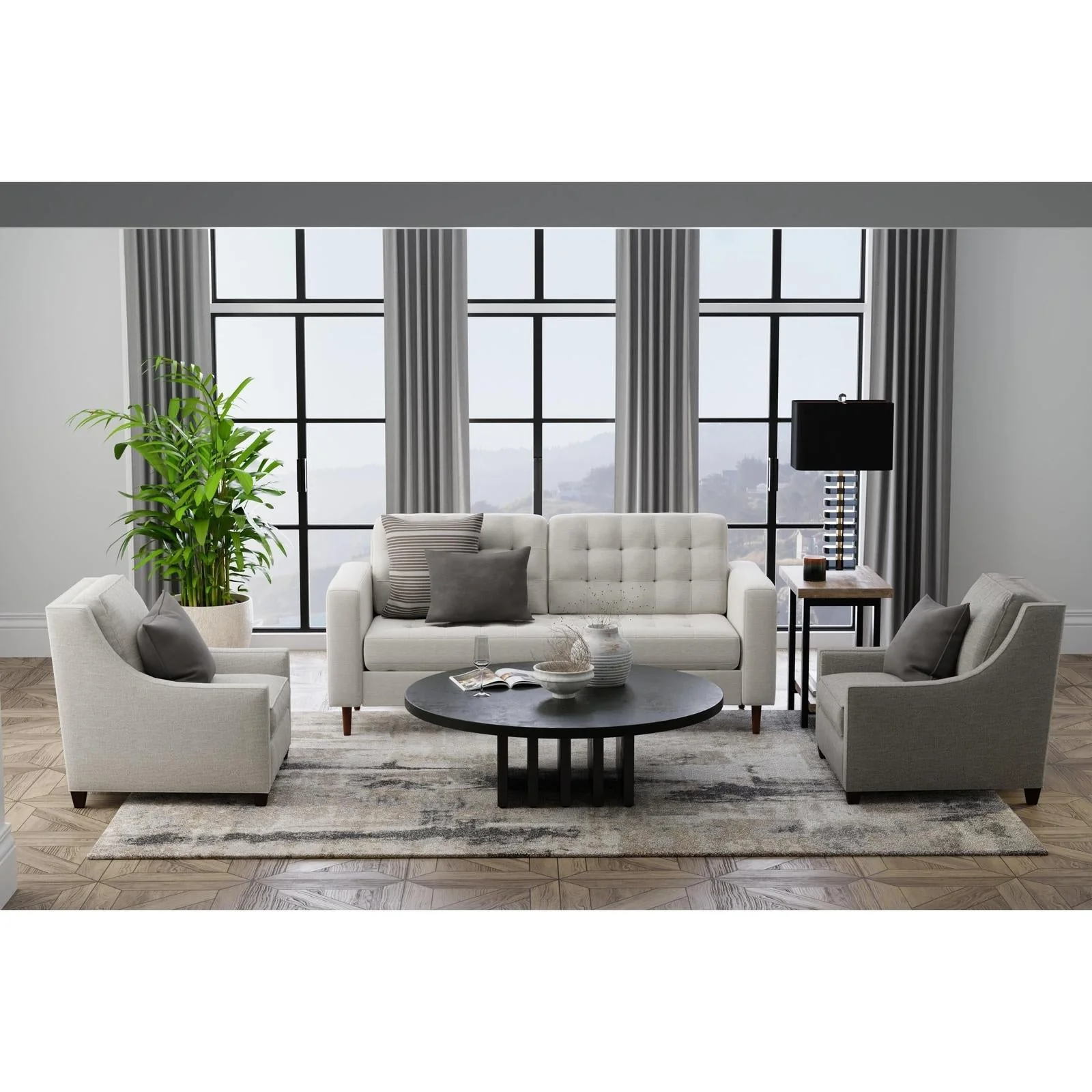 Feizy Richmond 39R7F Modern Abstract Rug in Tan/Gray - Image 3