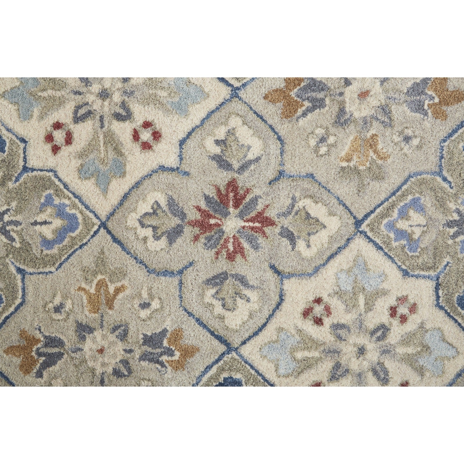 Feizy Rylan 8638F Transitional Floral & Botanical in Taupe/Ivory/Red - Image 8