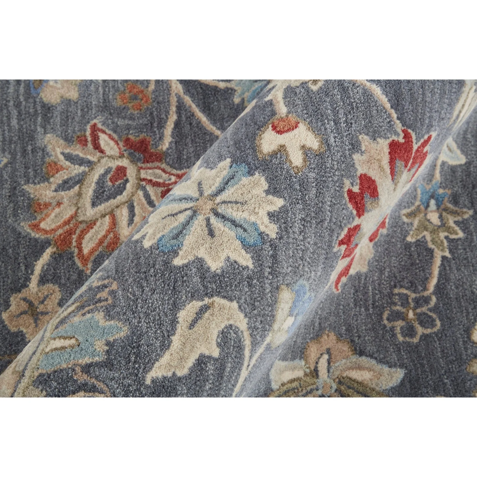 Feizy Rylan 8639F Transitional Oriental in Gray/Ivory/Red - Image 5
