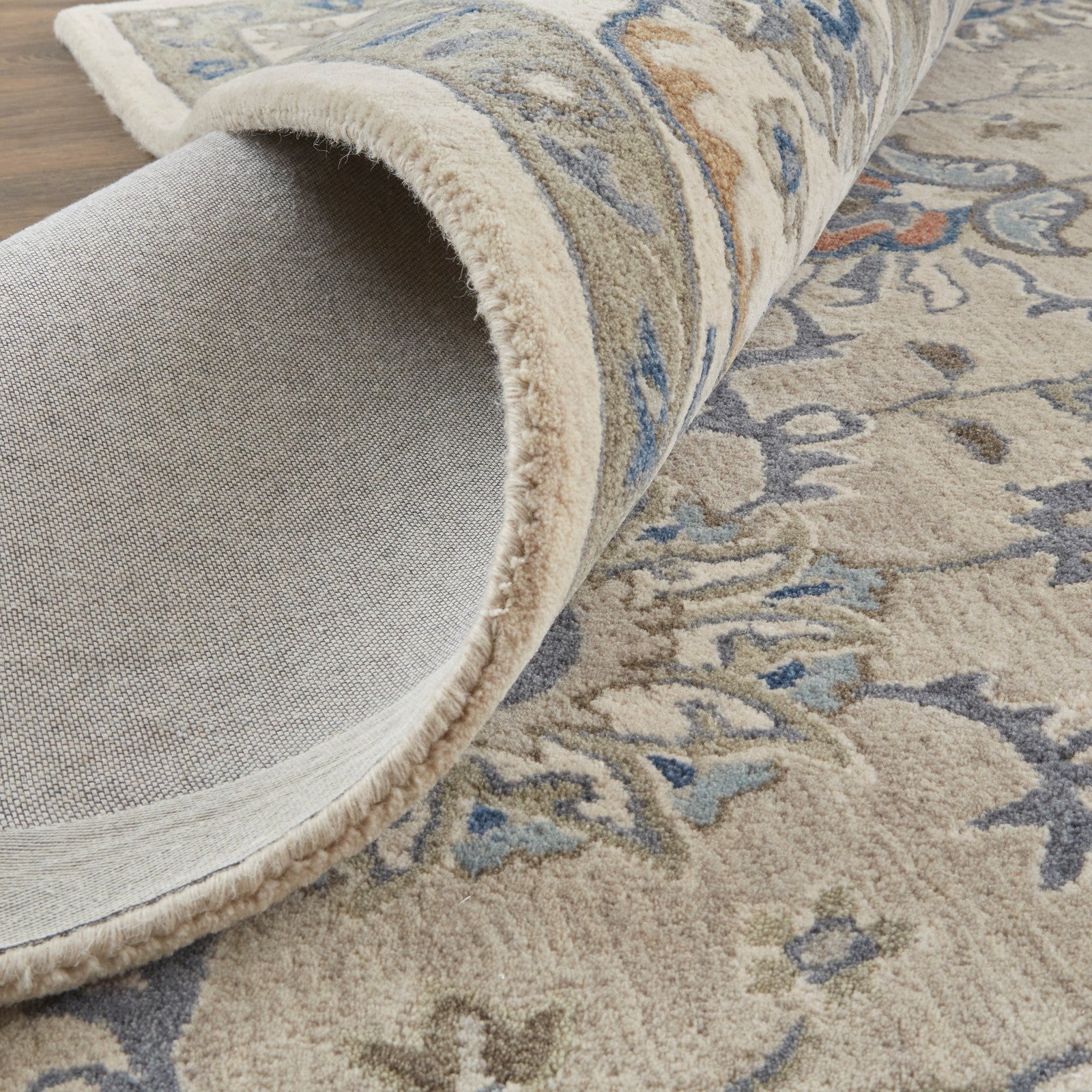 Feizy Rylan 8640F Transitional Oriental in Taupe/Ivory/Blue - Image 7