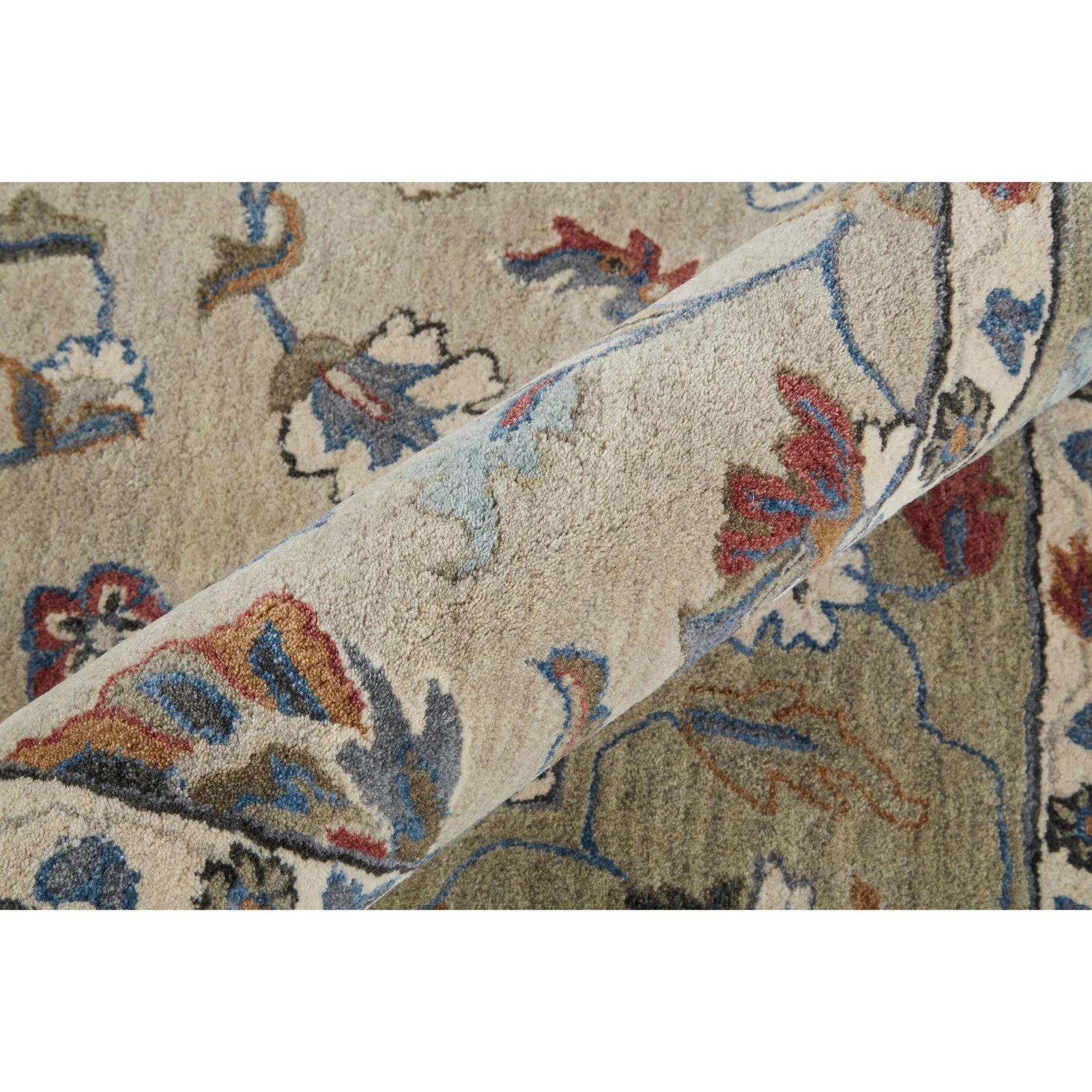 Feizy Rylan 8642F Transitional Oriental in Ivory/Taupe/Blue - Image 6
