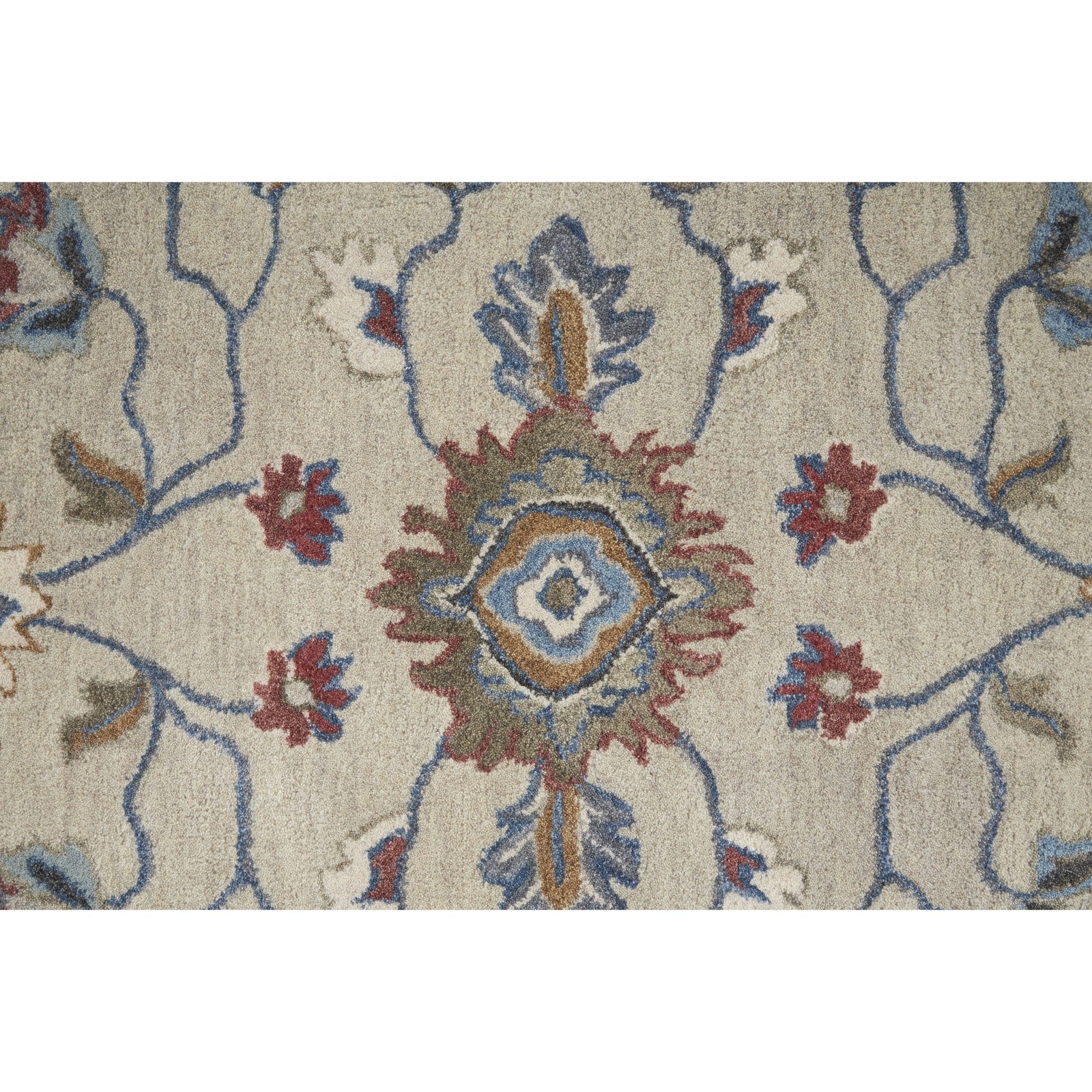 Feizy Rylan 8642F Transitional Oriental in Ivory/Taupe/Blue - Image 8