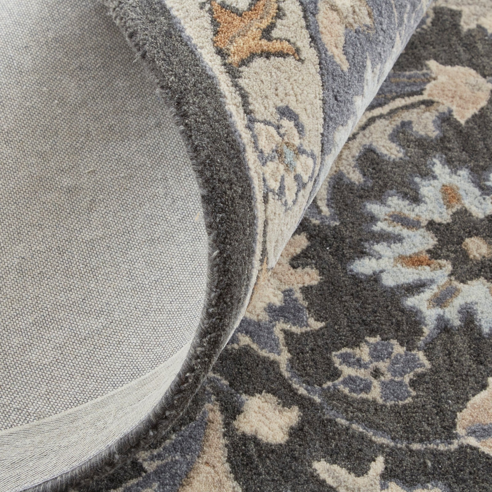 Feizy Rylan 8643F Transitional Oriental in Taupe/Blue/Ivory - Image 7