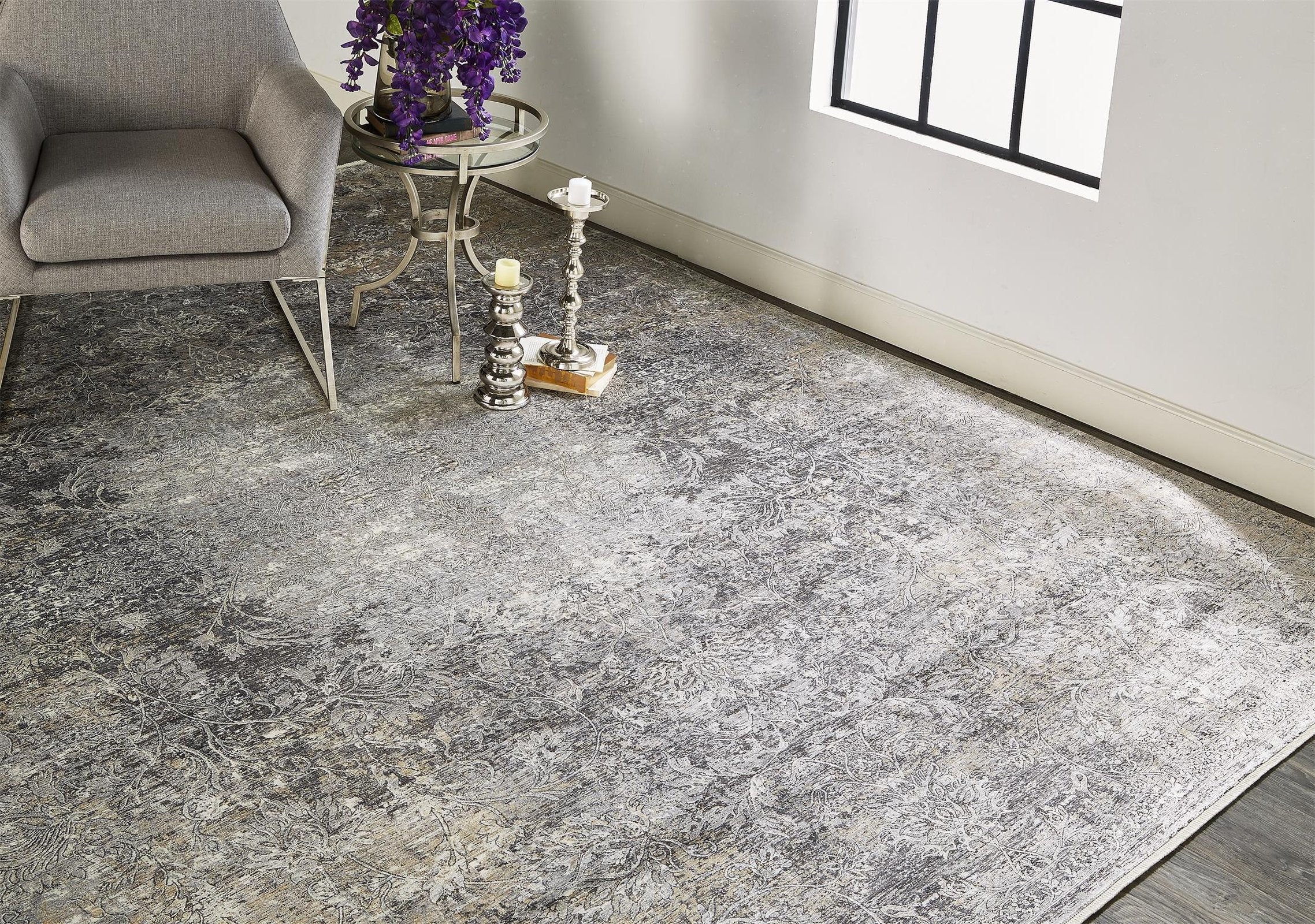Feizy Sarrant 3964F Rug in Stone - Image 4