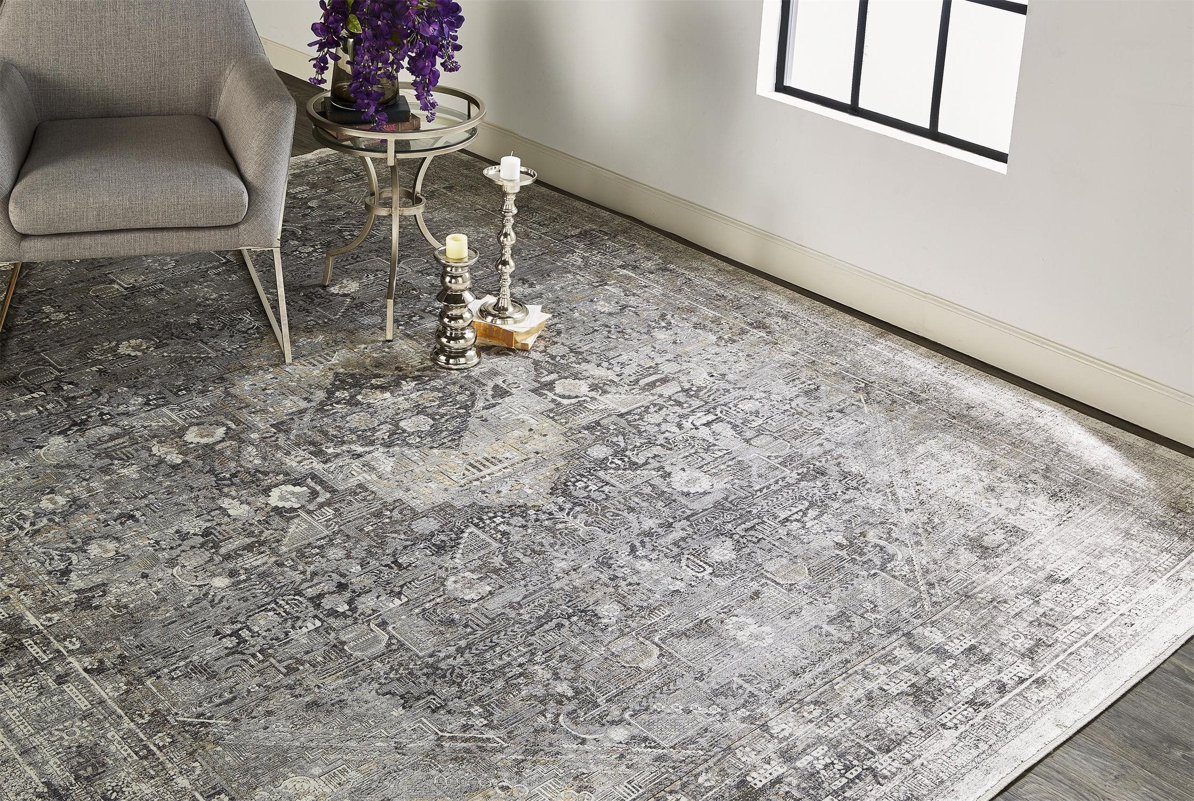Feizy Sarrant 3966F Rug in Gray - Image 4