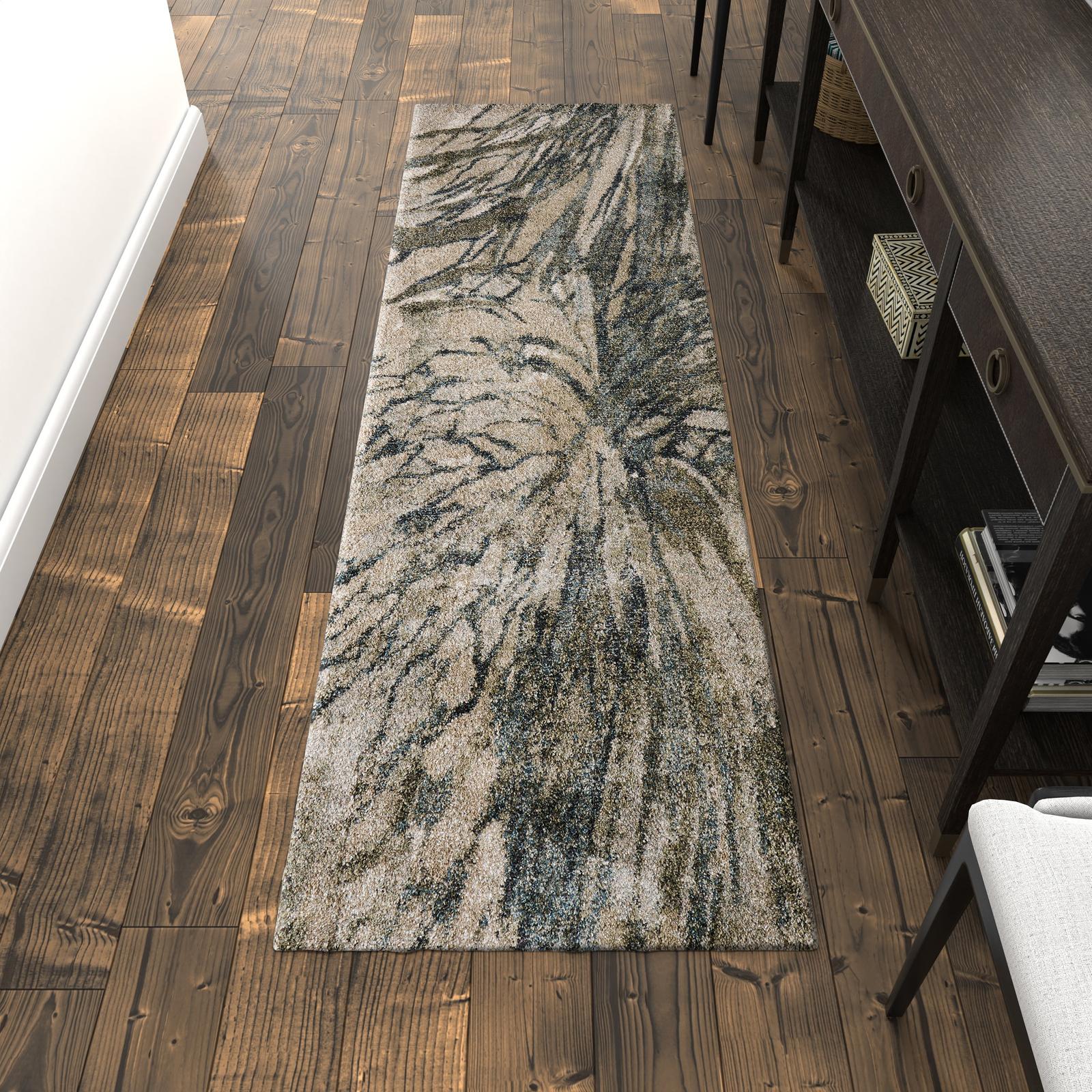 Feizy Skyview 39Q8F Modern Abstract Rug in Gray/Green/Ivory - Image 11