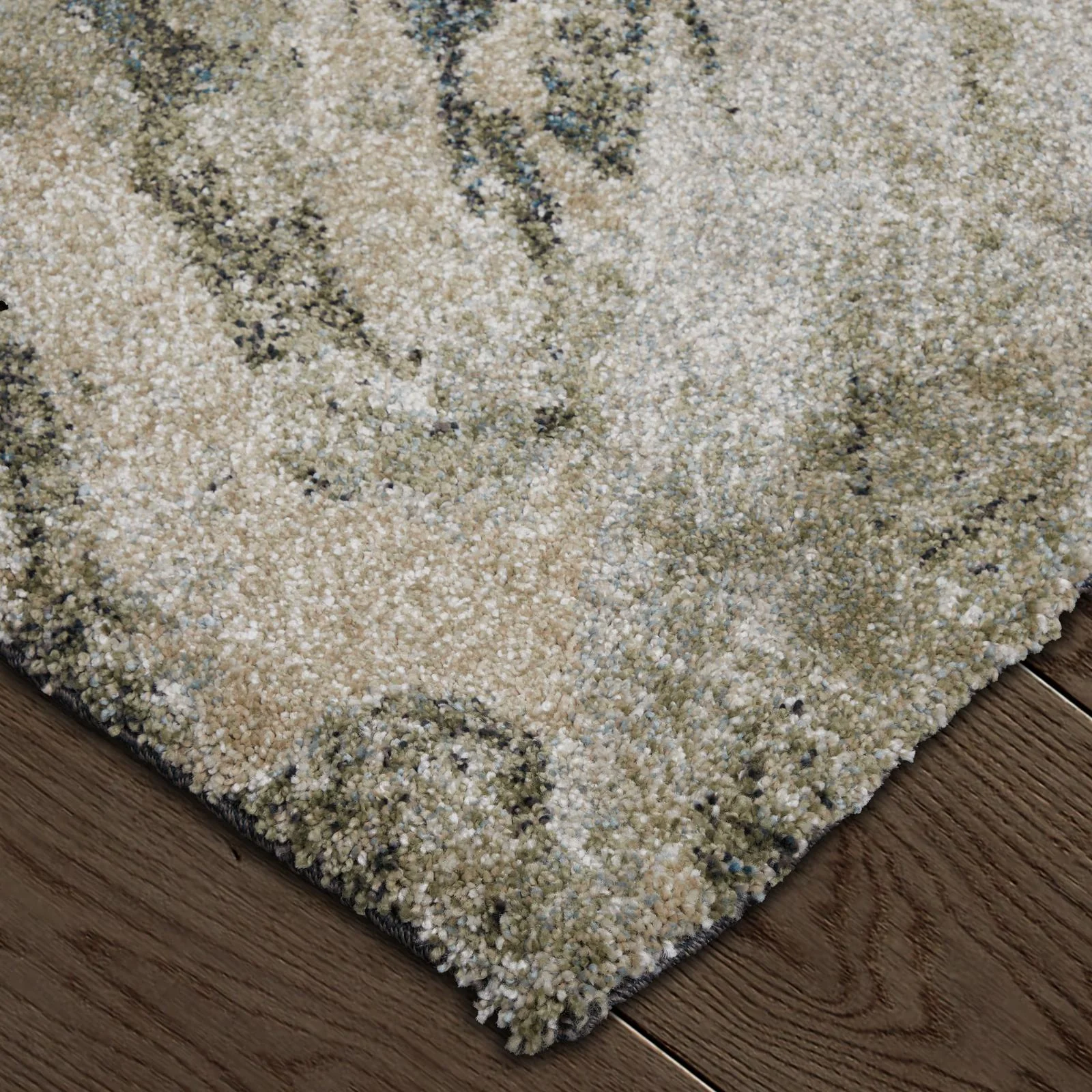 Feizy Skyview 39Q8F Modern Abstract Rug in Gray/Green/Ivory - Image 4