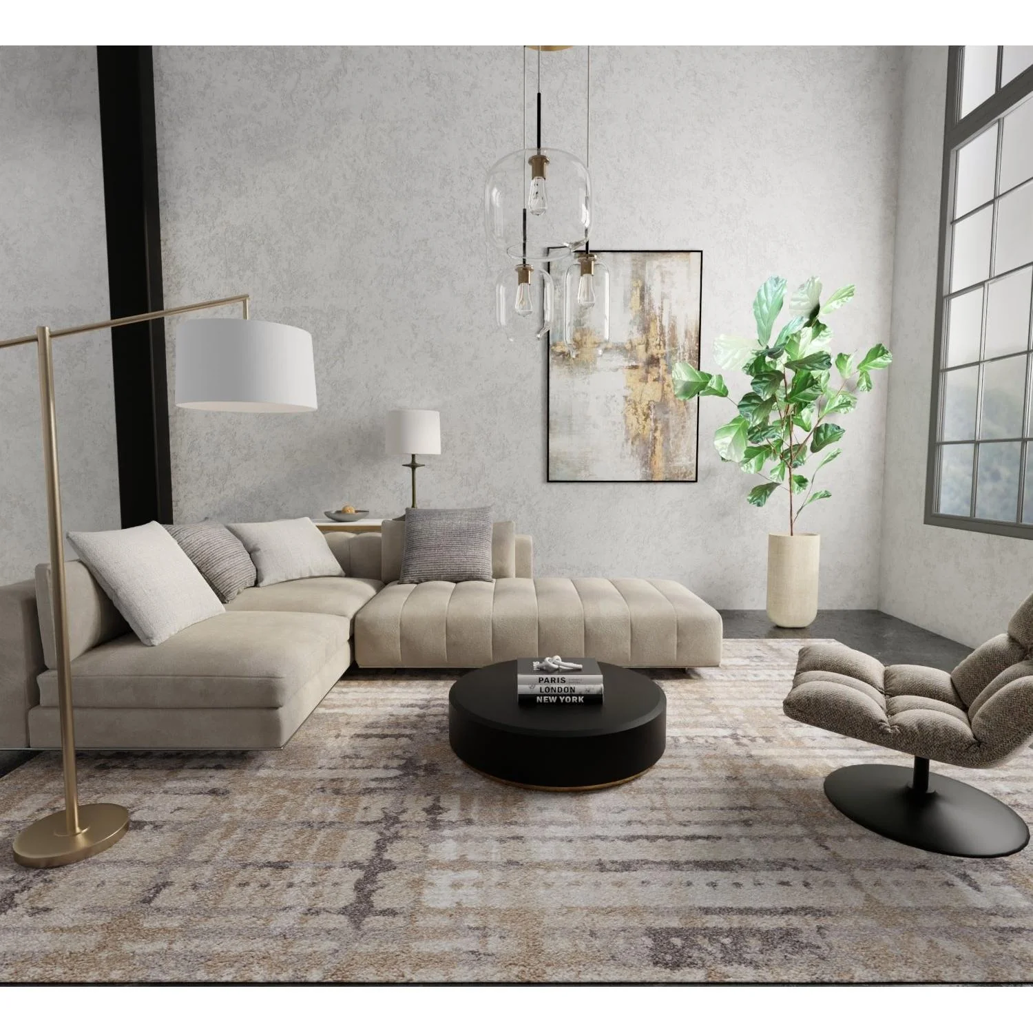 Feizy Skyview 39QBF Modern Abstract Rug - Image 2