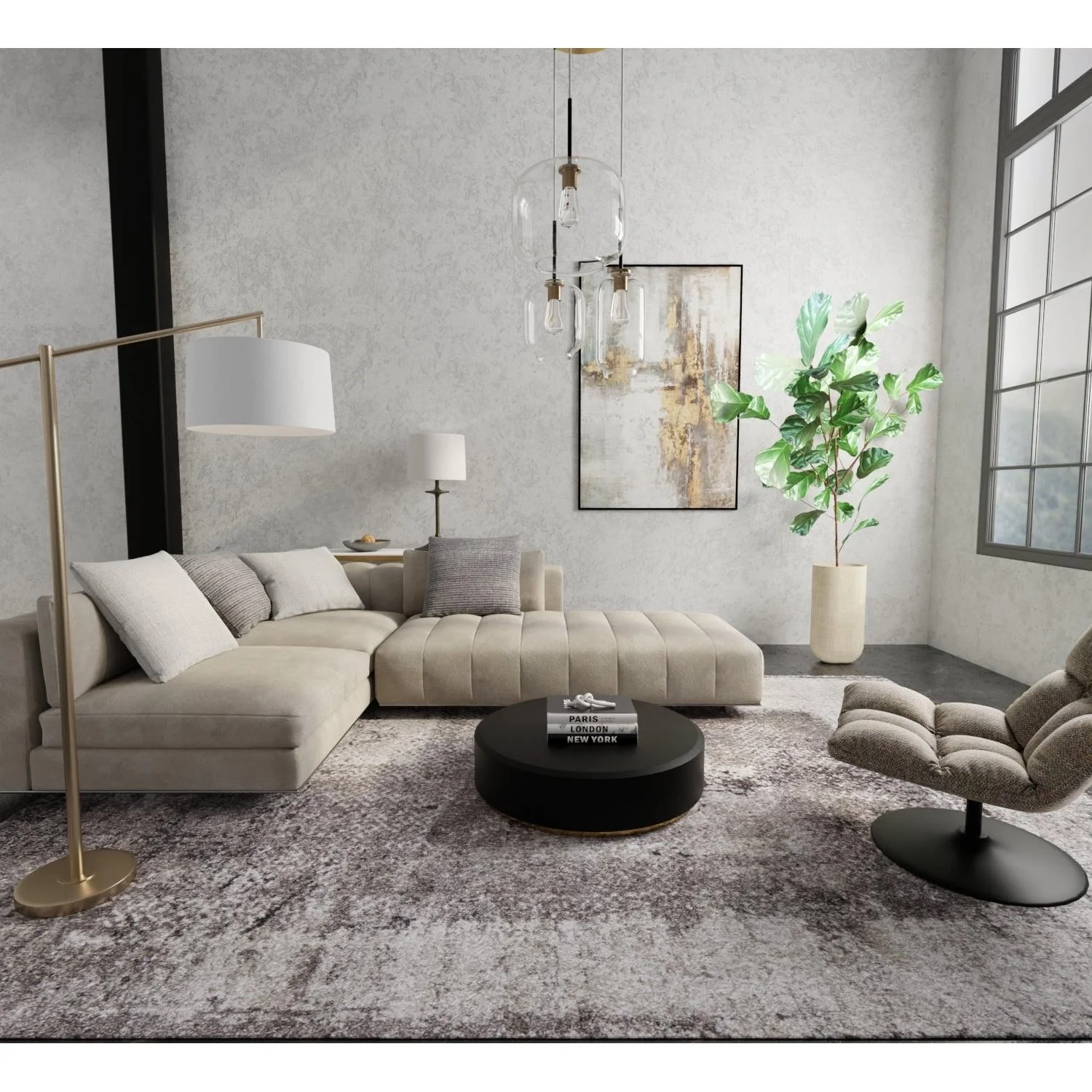 Feizy Skyview 39QCF Modern Abstract Rug - Image 2