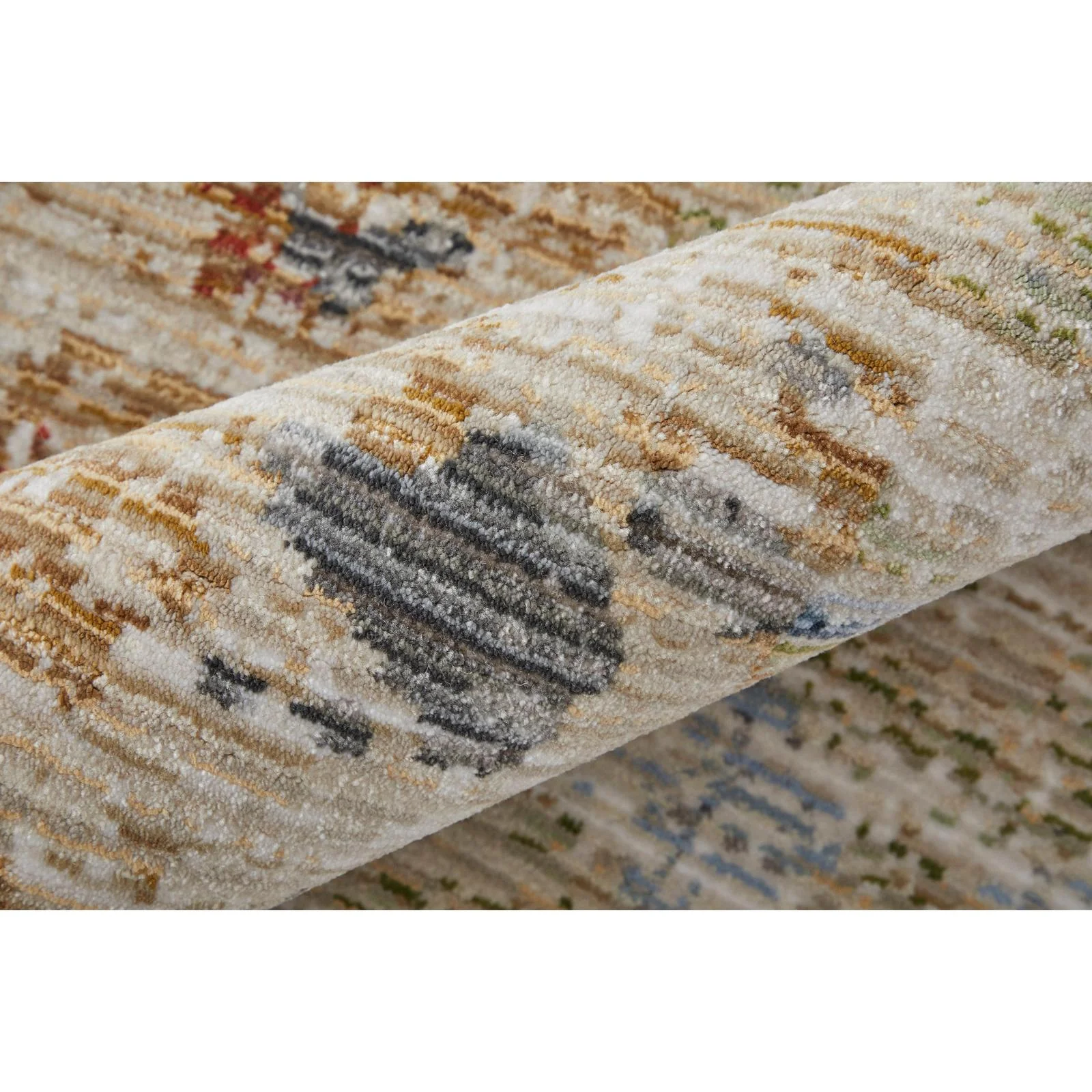 Feizy Sonora 39NUF Modern Abstract Rug in Ivory/Blue/Red - Image 5