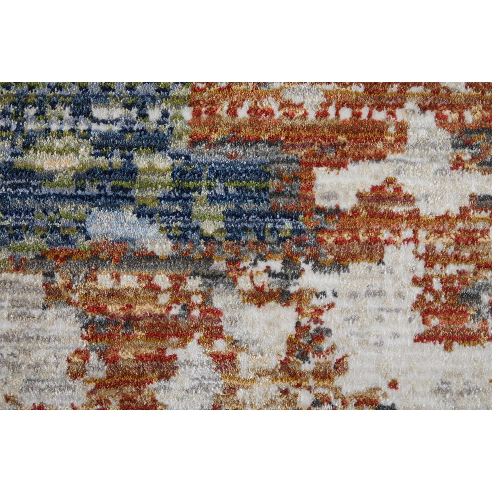 Feizy Sonora 39NUF Modern Abstract Rug in Ivory/Blue/Red - Image 6