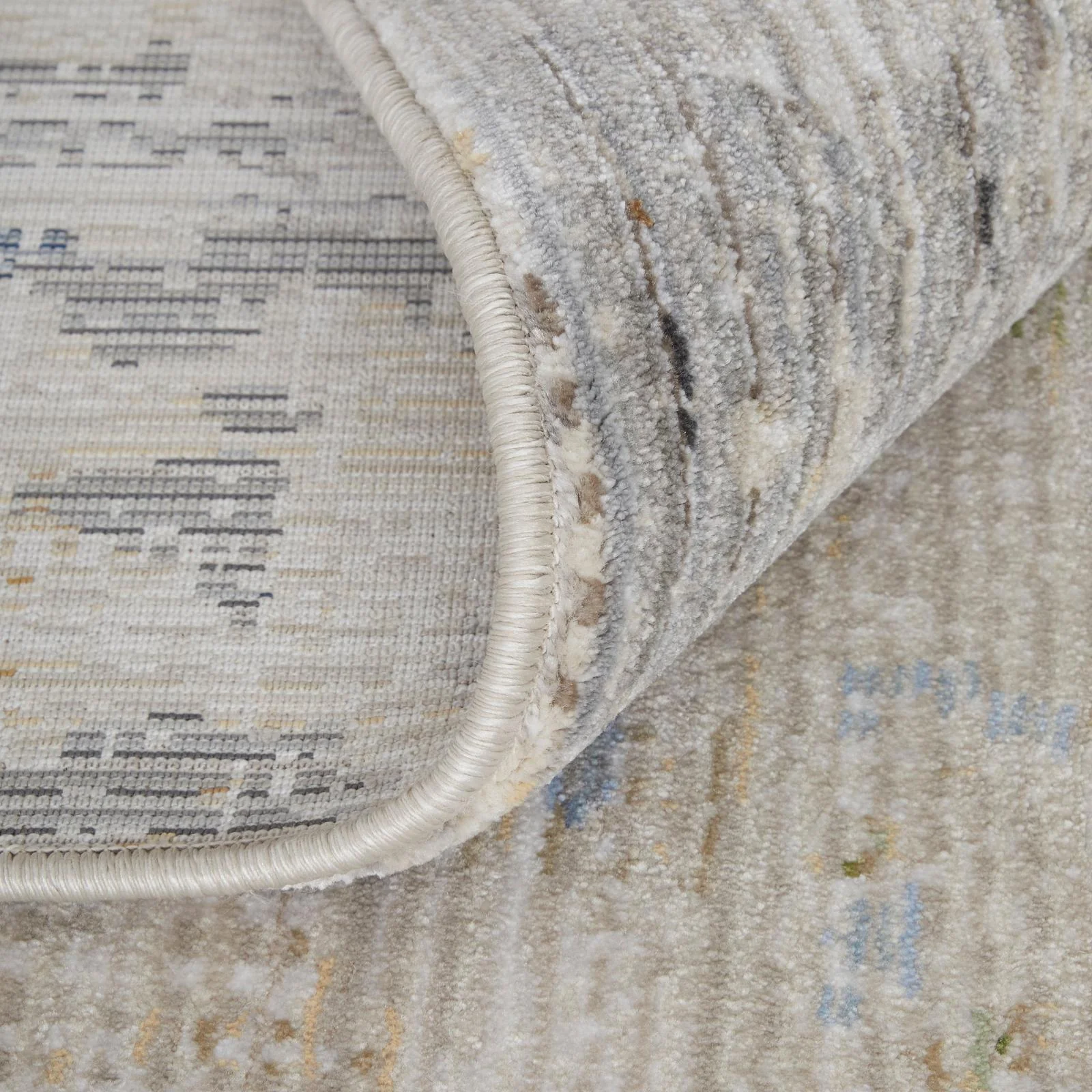 Feizy Sonora 39NUF Modern Abstract Rug in Ivory/Blue/Red - Image 7