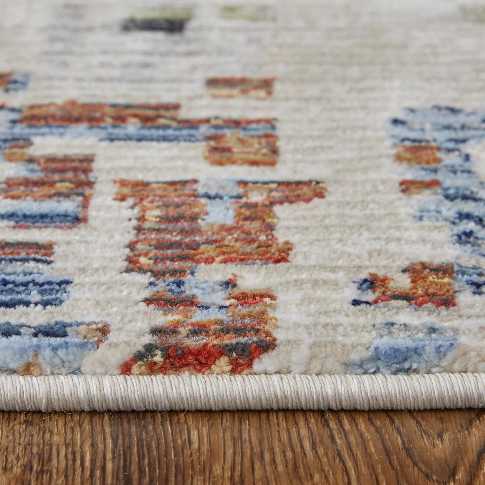 Feizy Sonora 39NVF Modern Abstract Rug in Ivory/Green/Blue - Image 8