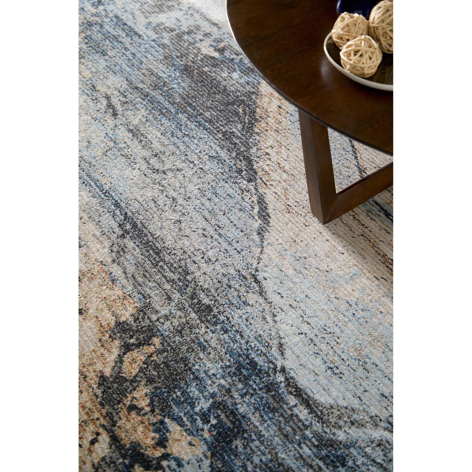 Feizy Sonora 39NWF Modern Abstract Rug in Tan/Blue/Gray - Image 3