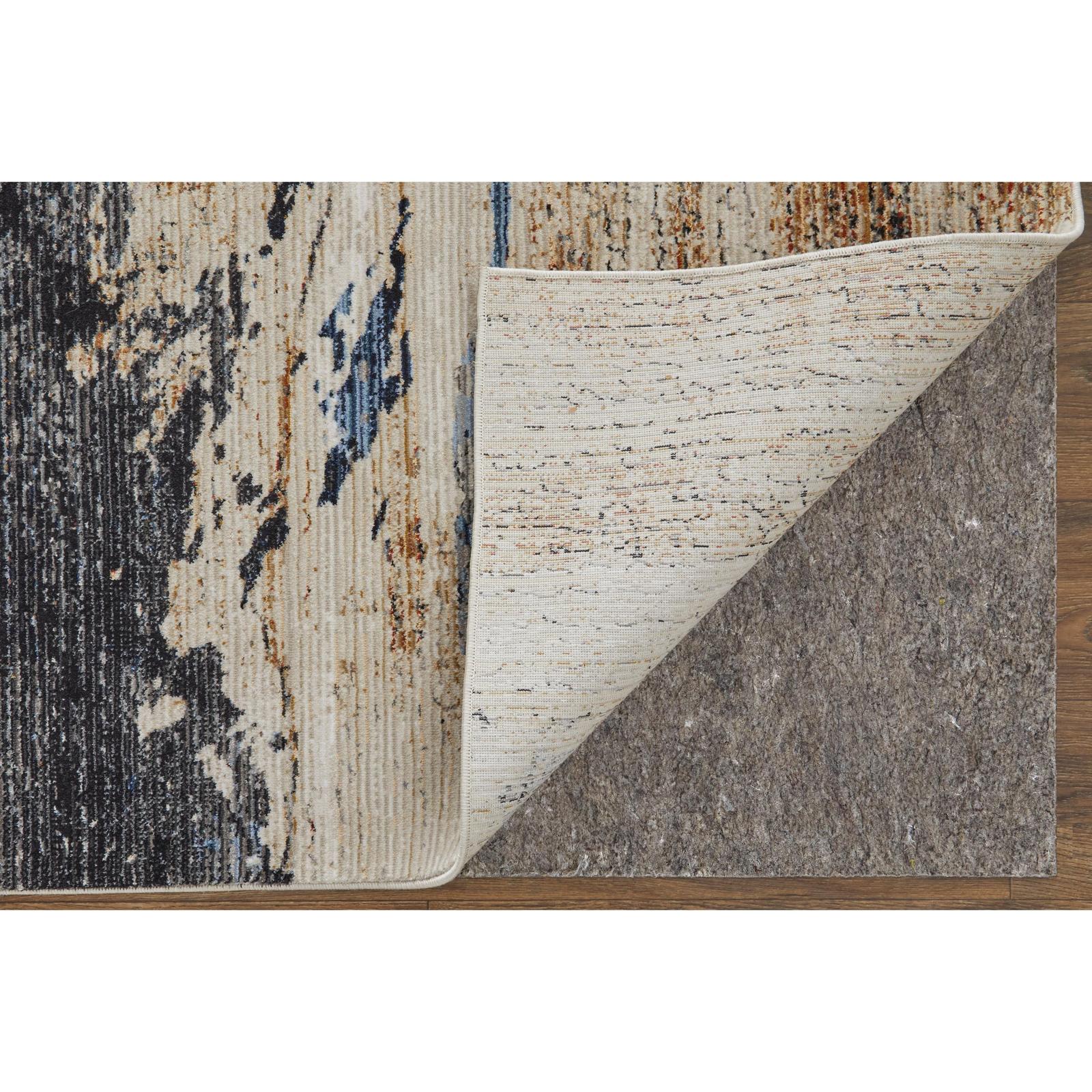 Feizy Sonora 39NWF Modern Abstract Rug in Tan/Blue/Gray - Image 5