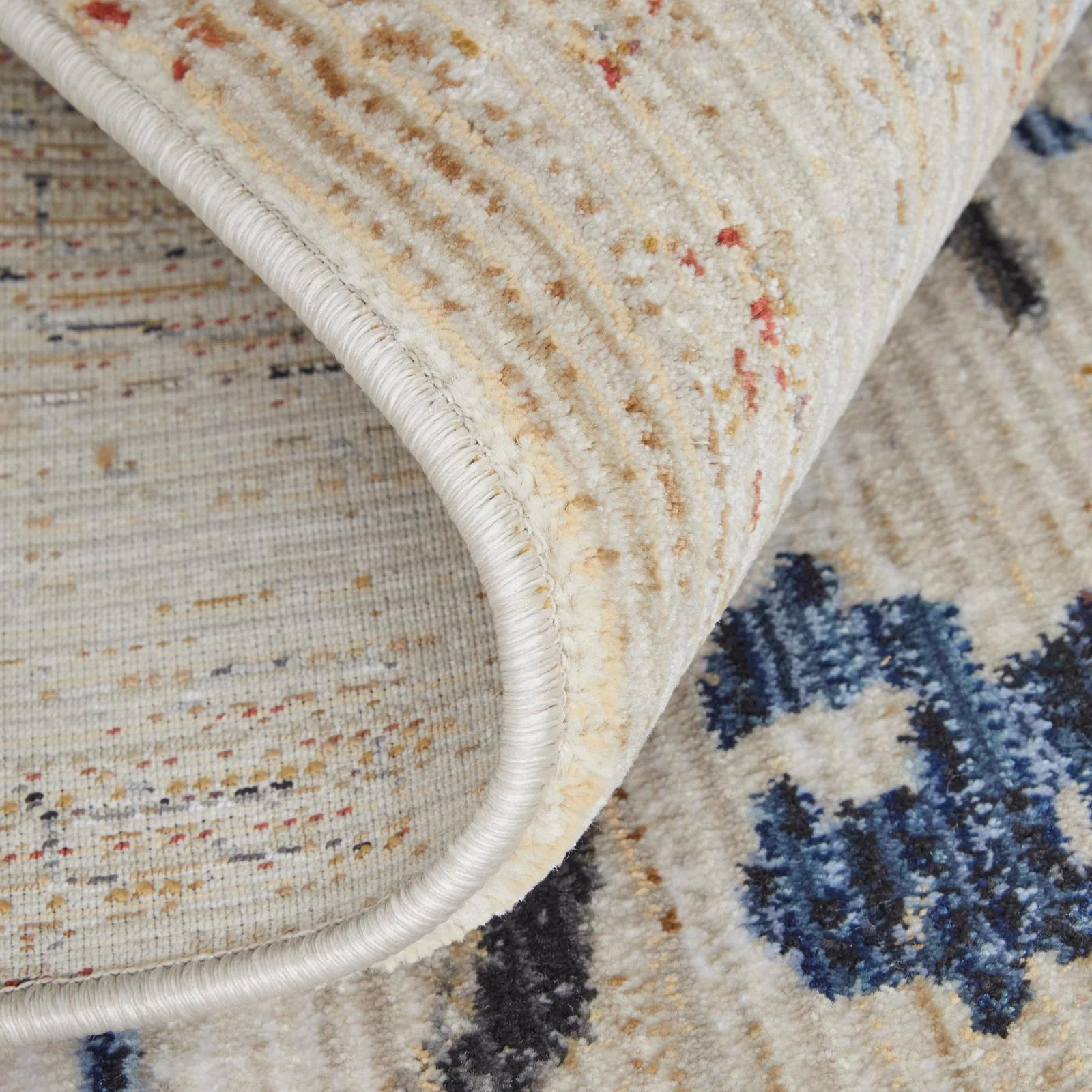 Feizy Sonora 39NWF Modern Abstract Rug in Tan/Blue/Gray - Image 8