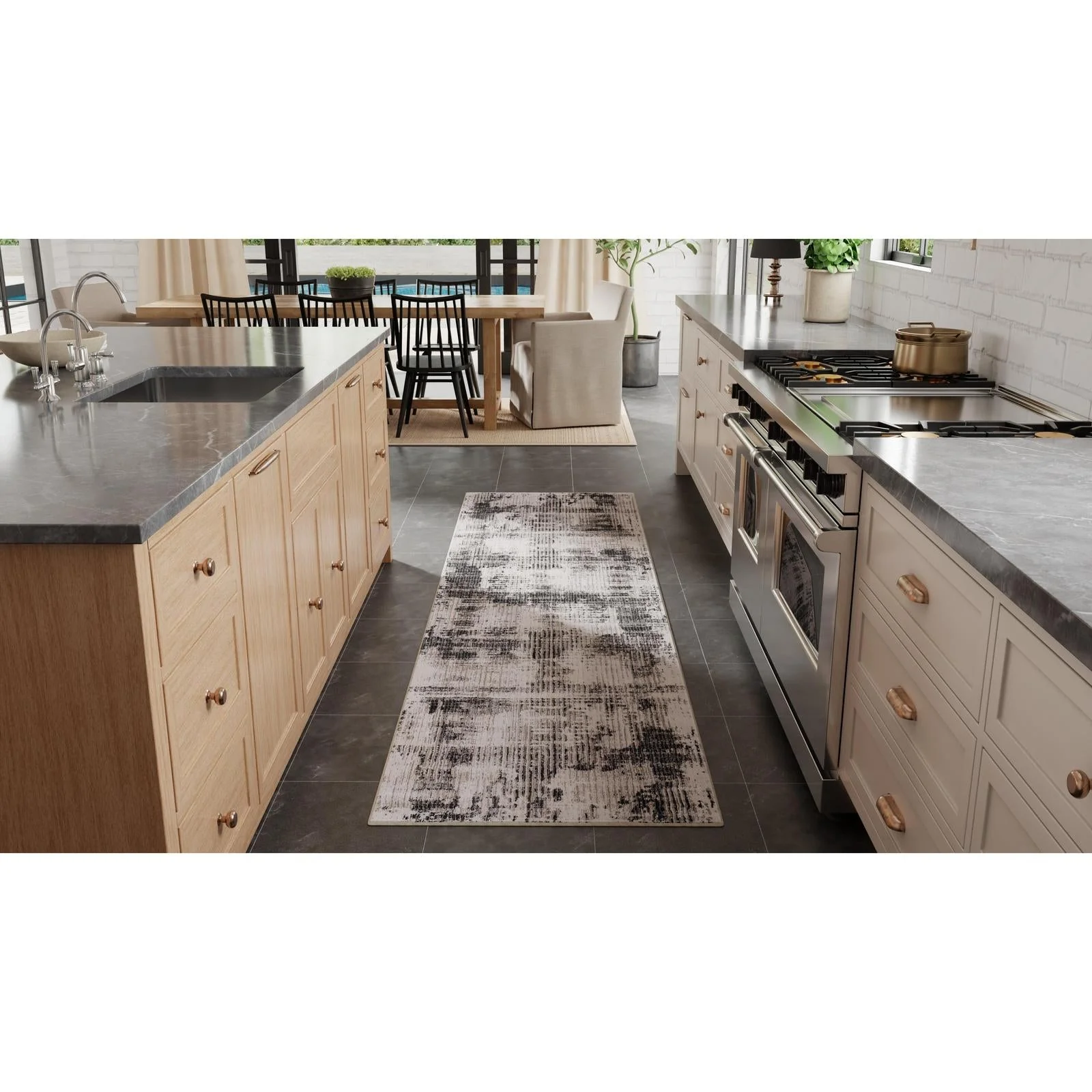 Feizy Sonora 39NYF Modern Abstract Rug in Gray/Ivory - Image 2