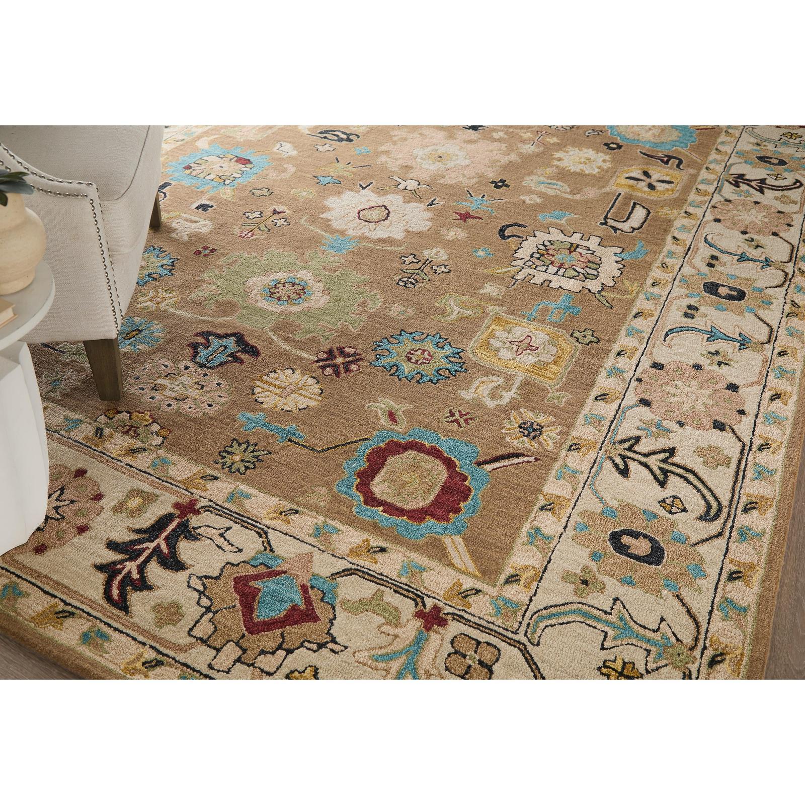 Feizy Springfield 8A45F Traditional Floral & Botanical Rug in Tan/Ivory/Blue - Image 2