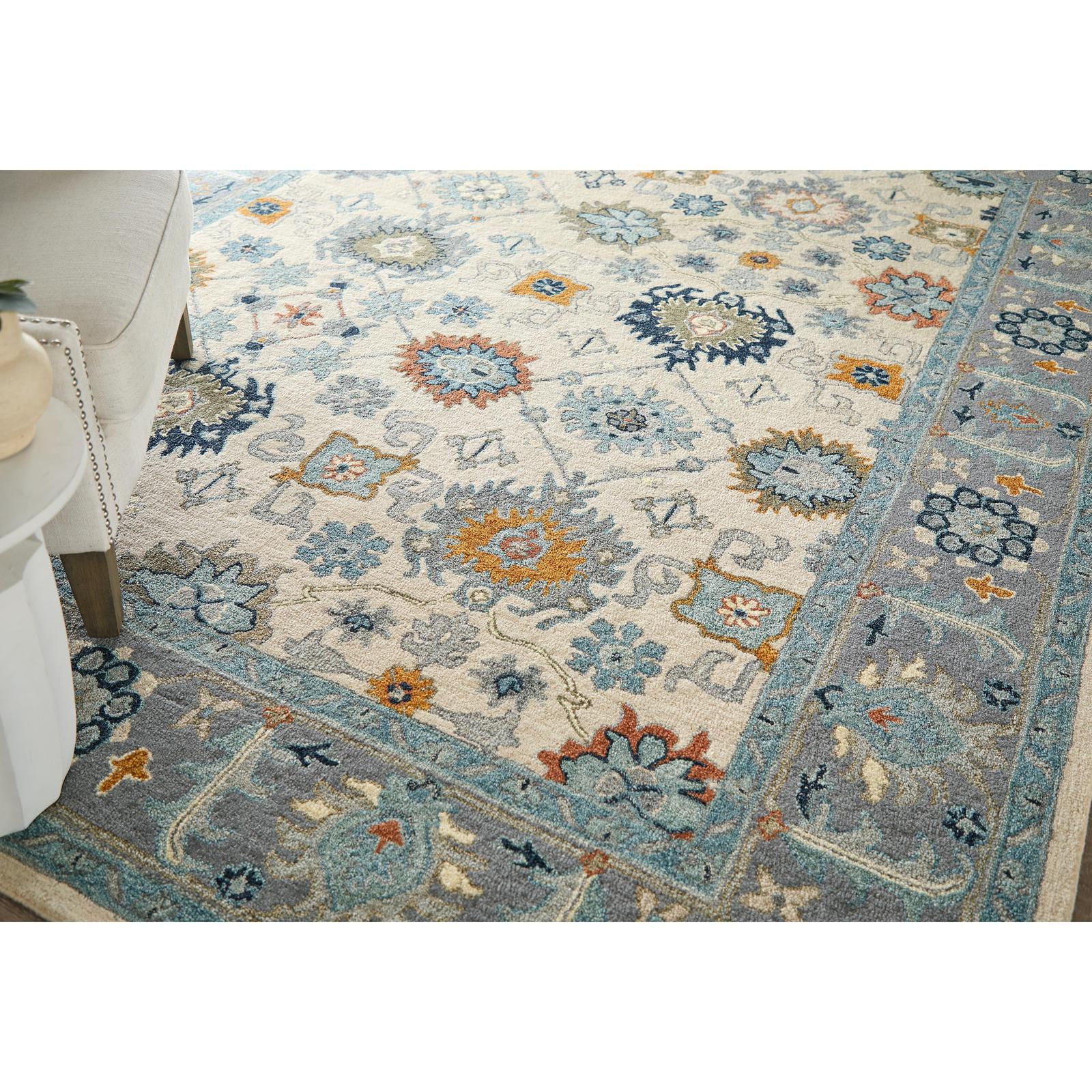Feizy Springfield 8A46F Traditional Floral & Botanical Rug in Blue/Gray/Ivory - Image 2