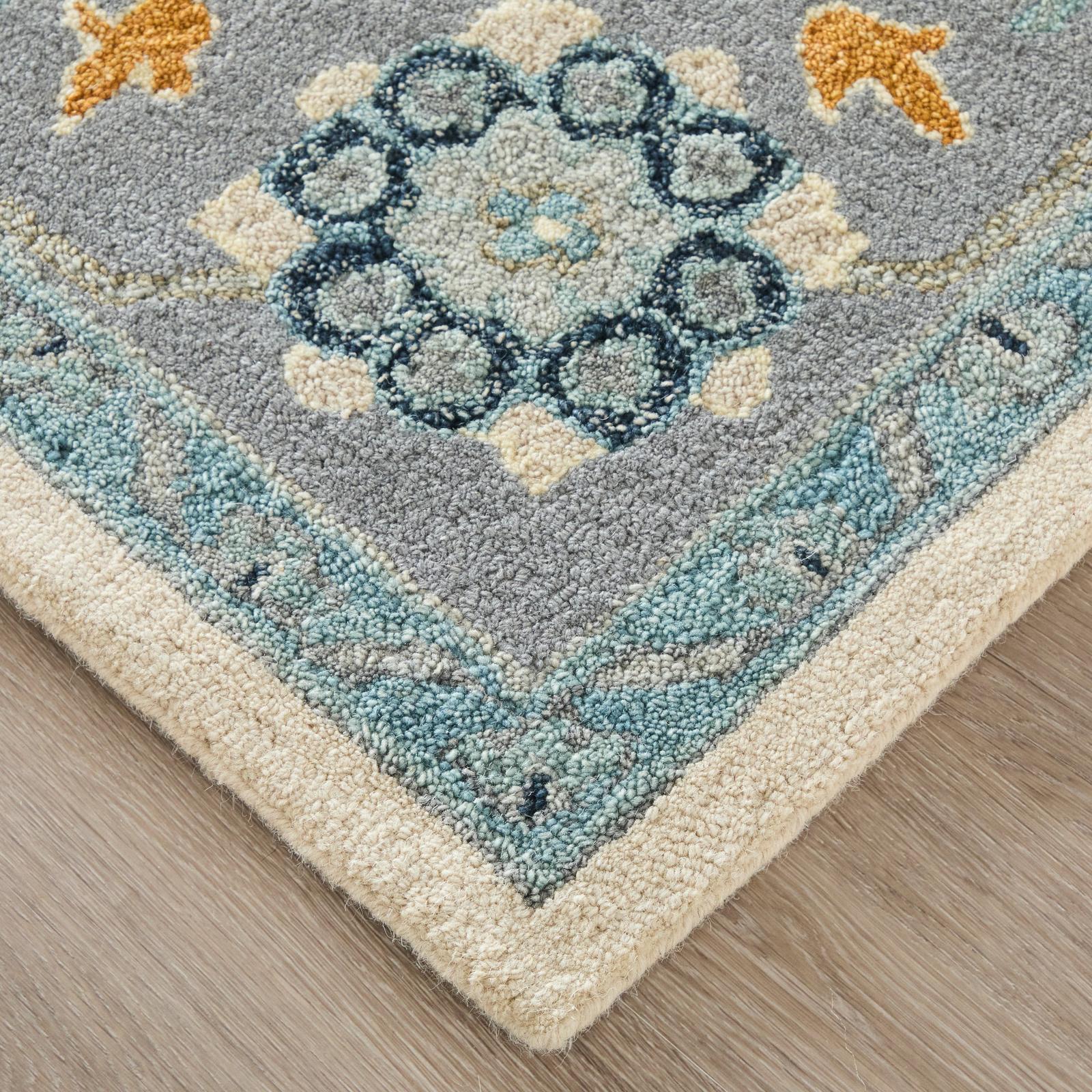 Feizy Springfield 8A46F Traditional Floral & Botanical Rug in Blue/Gray/Ivory - Image 3