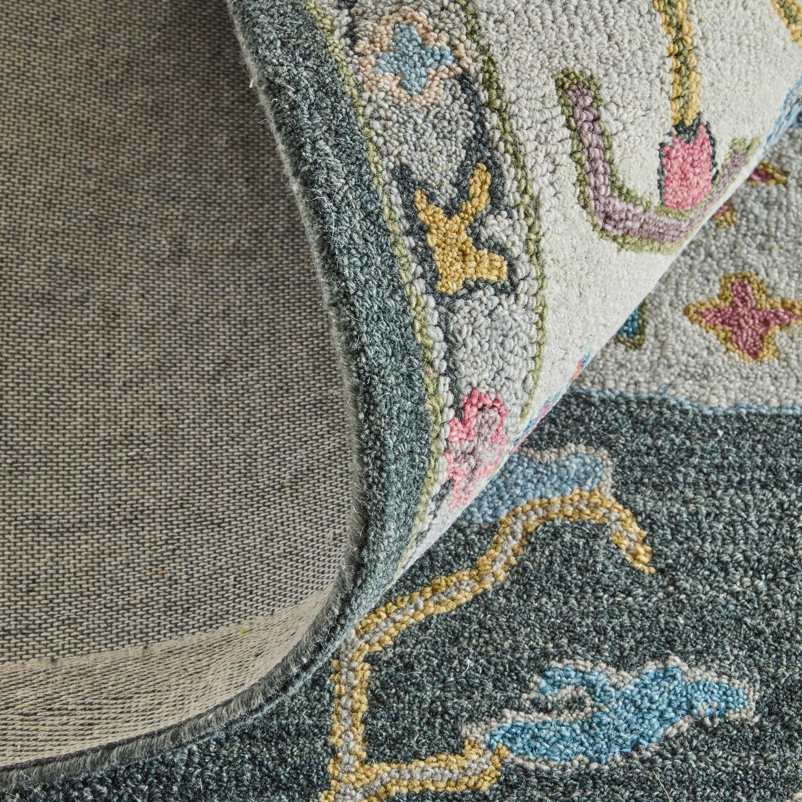 Feizy Springfield 8A47F Traditional Floral & Botanical Rug in Gray/Ivory/Blue - Image 7